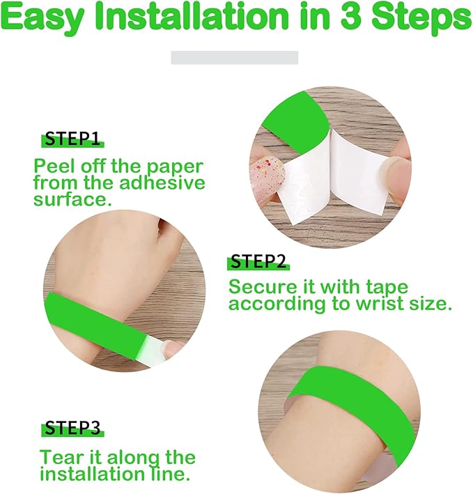 Waterproof Adhesive Neon Paper Wristbands 2