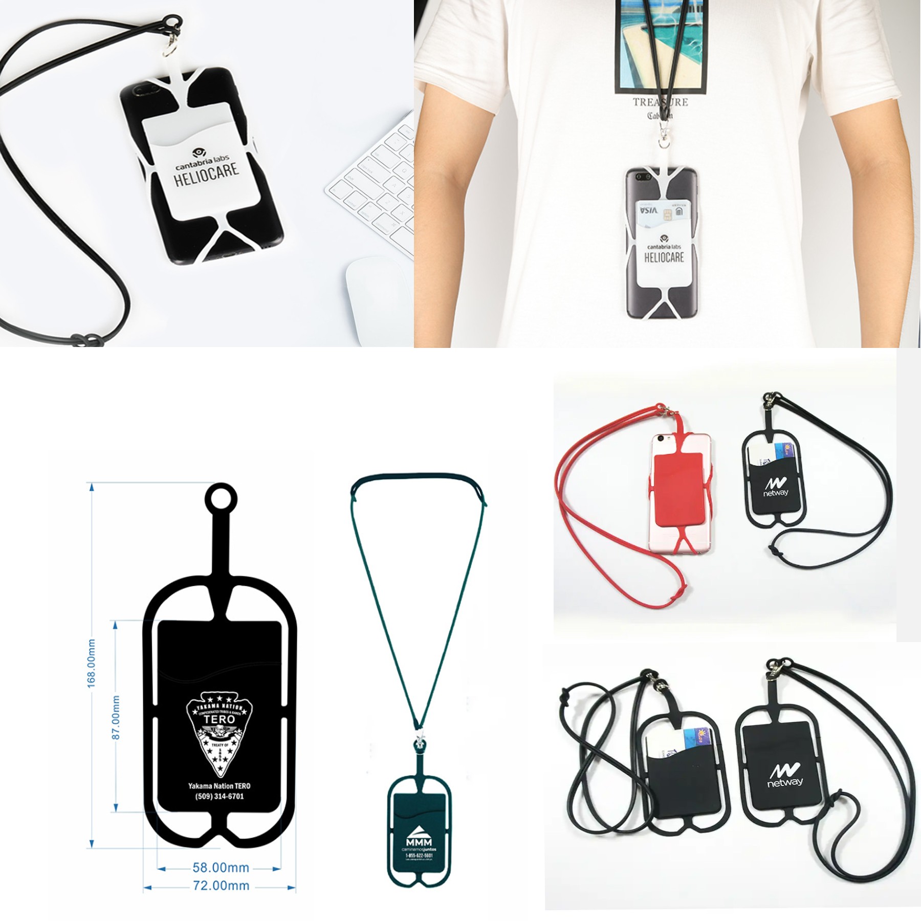 Silicone Lanyards With Phone Holder And Wallet 2