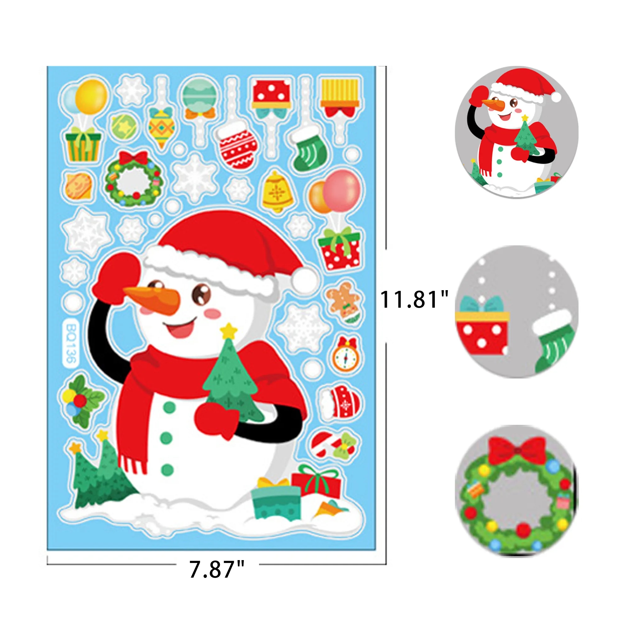 Custom Christmas Window Static Sticker Decals 6