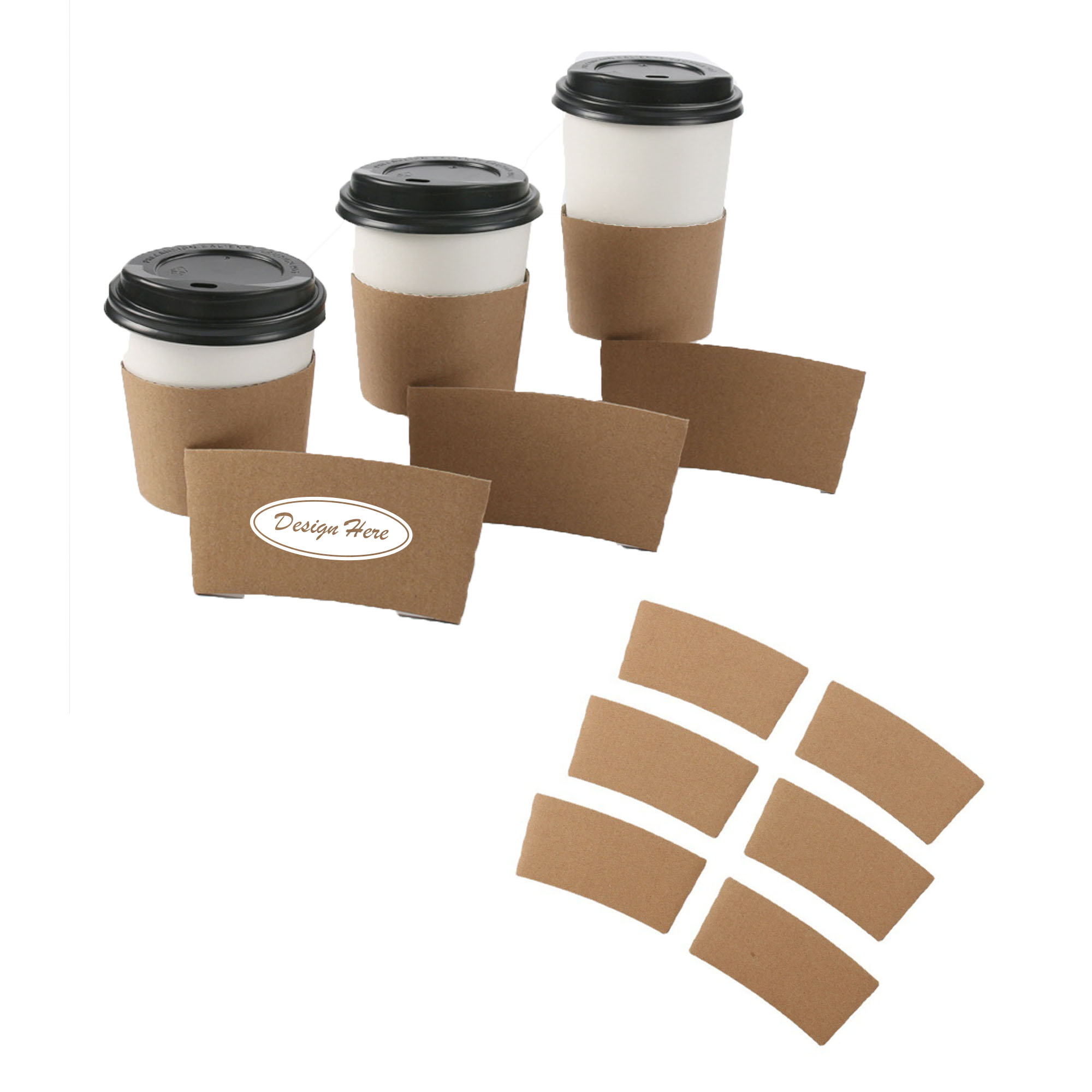 Kraft Disposable Coffee Cup Sleeves 1