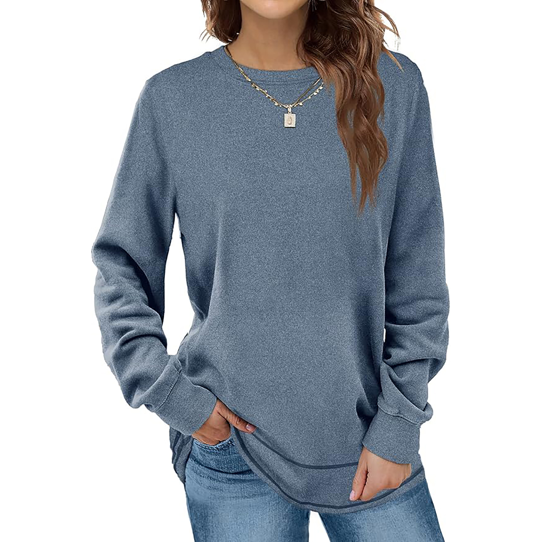 Women's Round Neck Long Sleeve Shirt 29