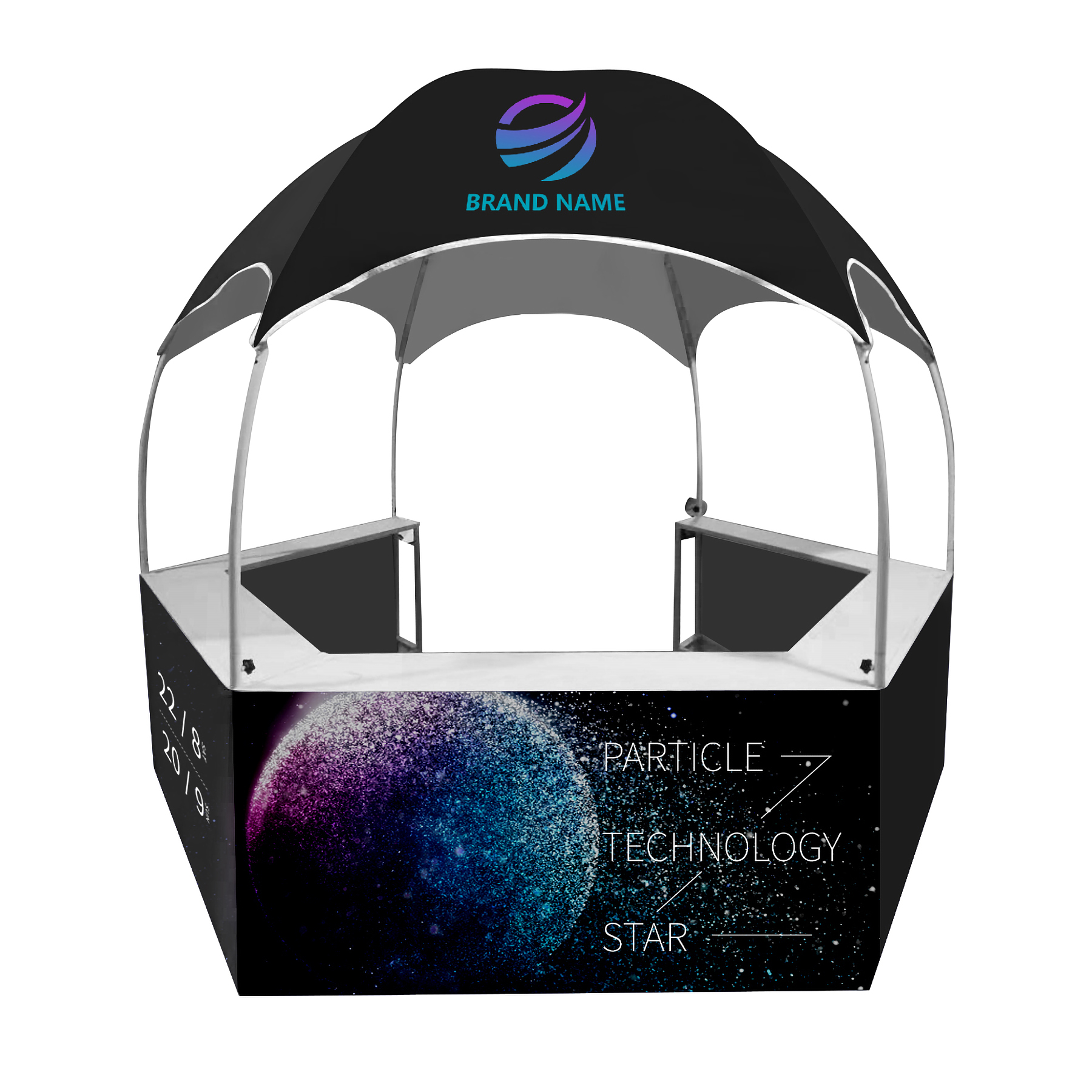Custom 10'X10' Promotion Event Hexagonal Kiosk Dome Tent (Full Color) 2