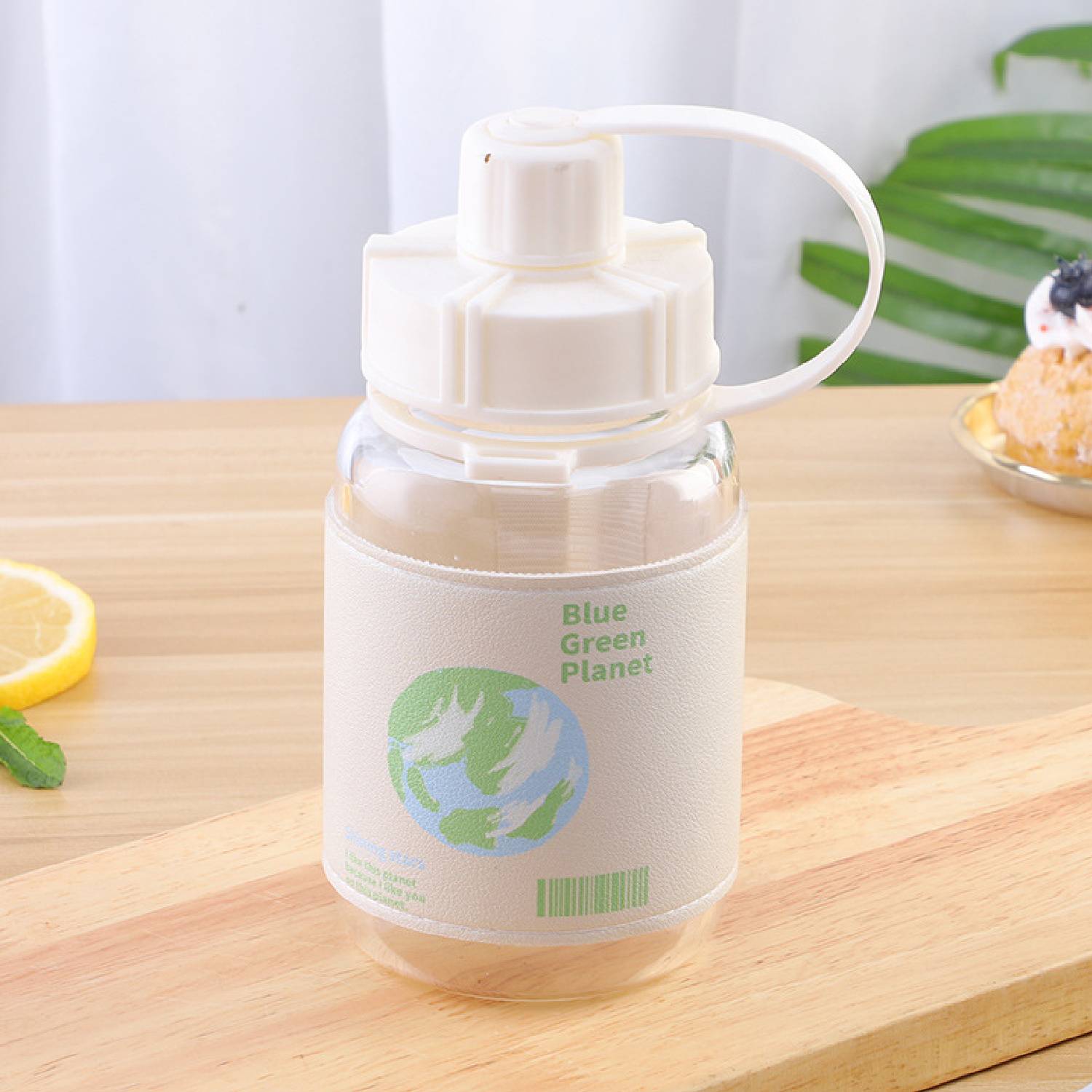 Single-layer glass water bottle with leather cover 6