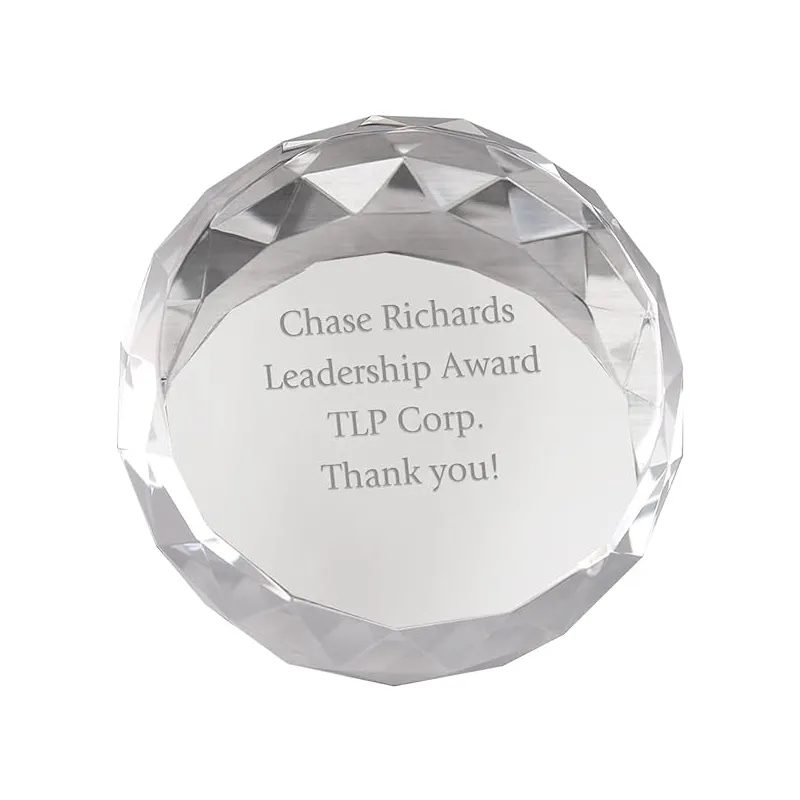 CRYSTAL GEM MEMENTO PRISM PAPERWEIGHT 2