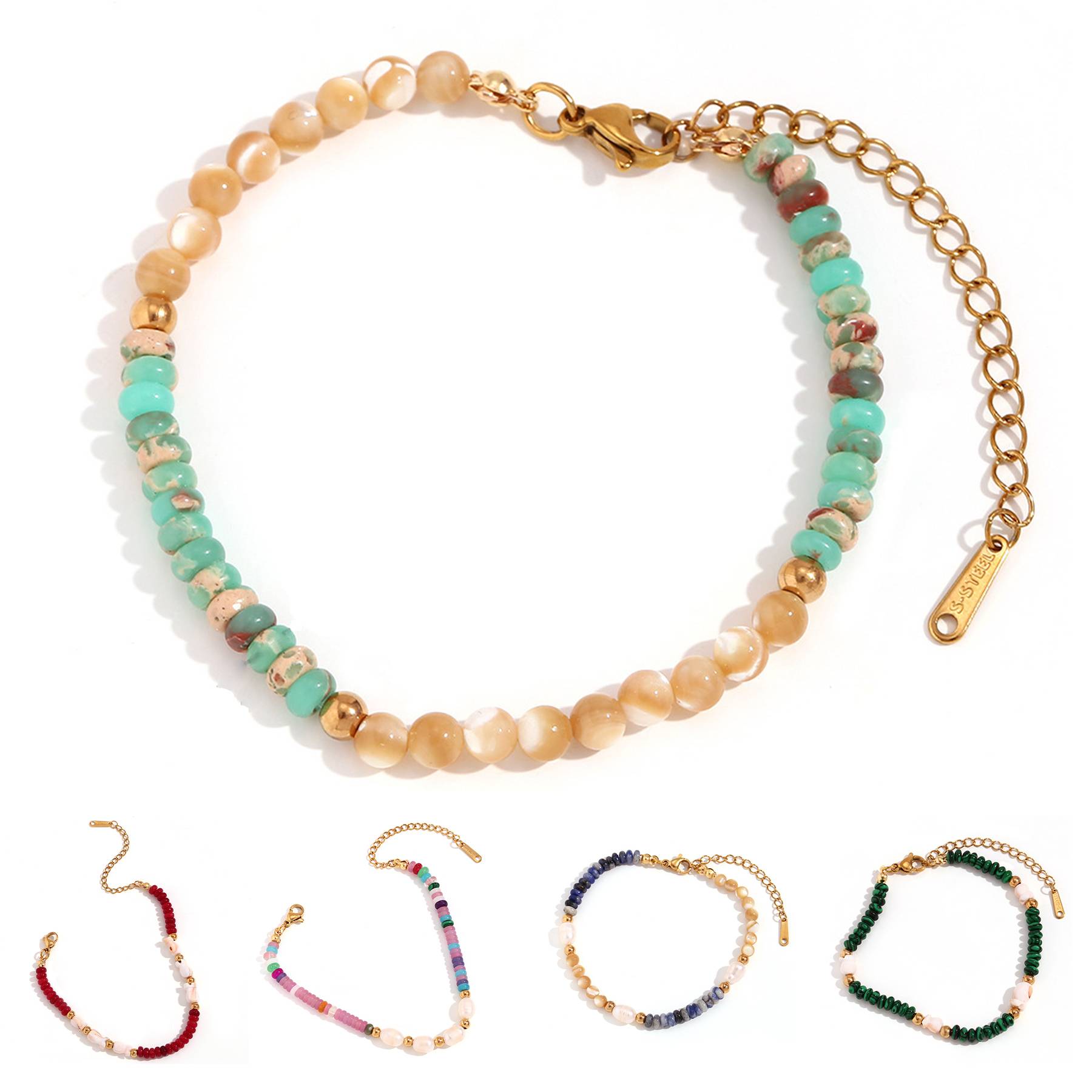 Stainless steel bohemian hand-beaded 3