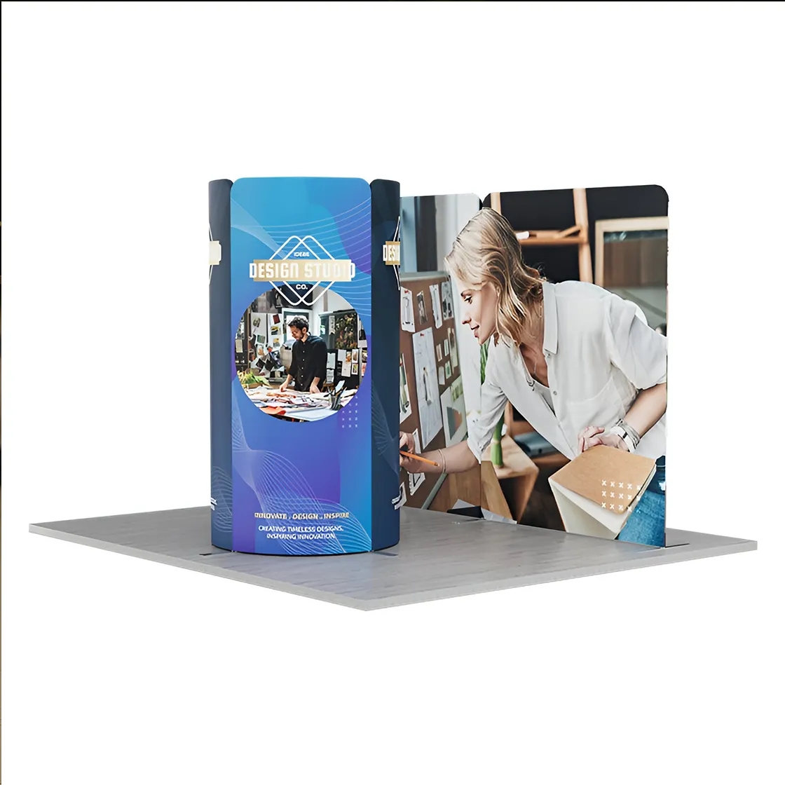 13ft Magnetic Modular Fabric Display - Tower Island Shape 14