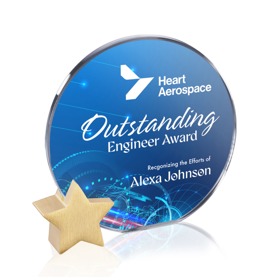 Verdunn VividPrint™ Award - Starfire/Gold Star