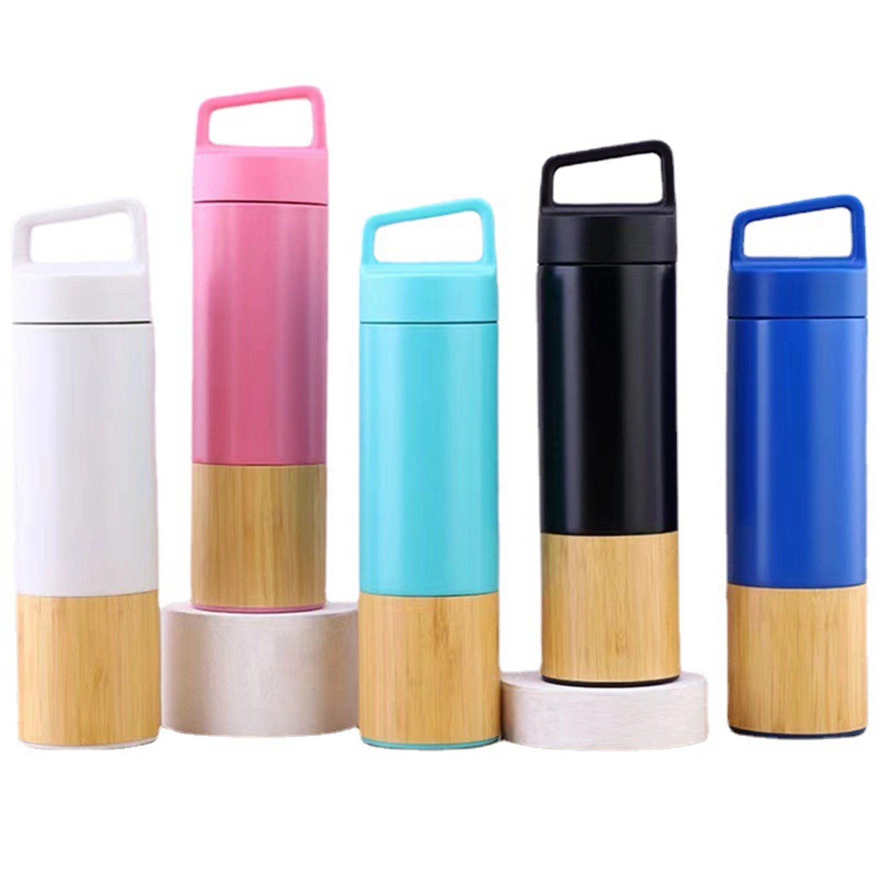 20 Oz. Triple Wall Bamboo 304 Stainless Steel Vacuum Flask, custom water bottle with logo imprint 15