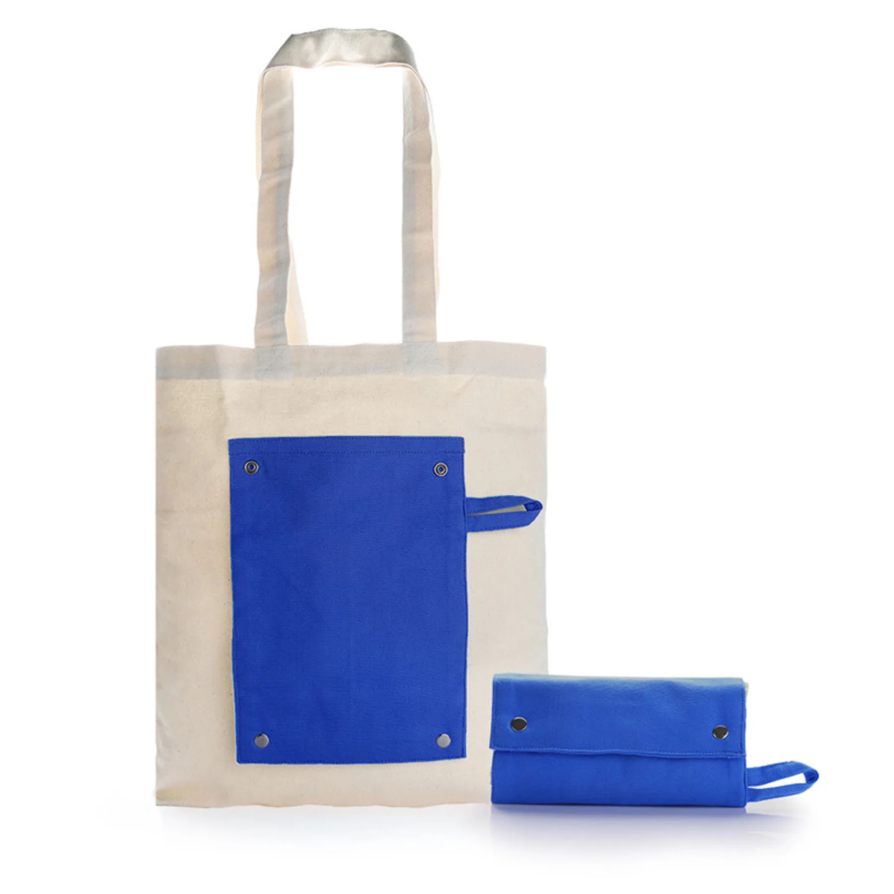Foldable Portable Canvas Shopping Bag, custom tote bag with logo imprint 3