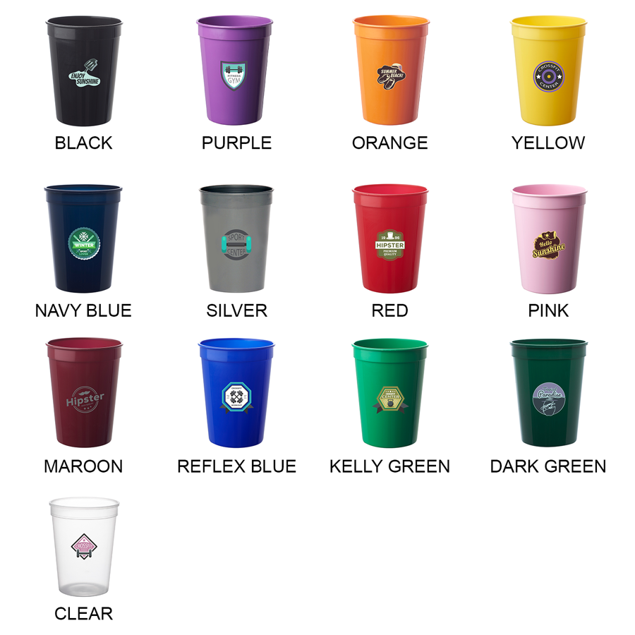 Plastic Stadium Cups 12 oz. 13