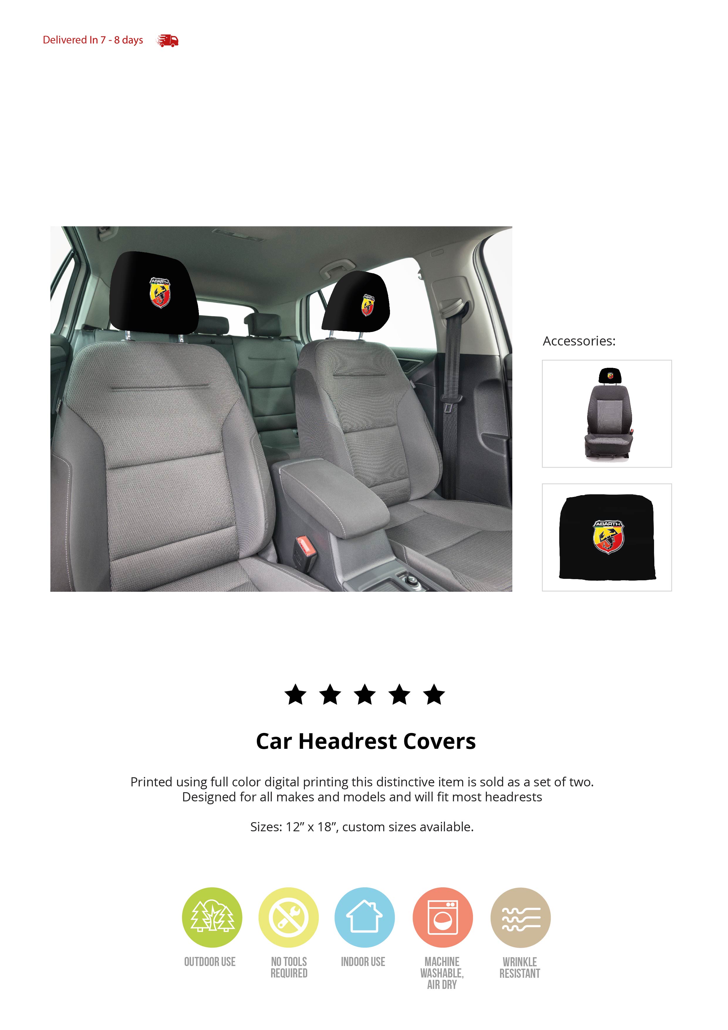 Car Head Rest Cover SUV 3