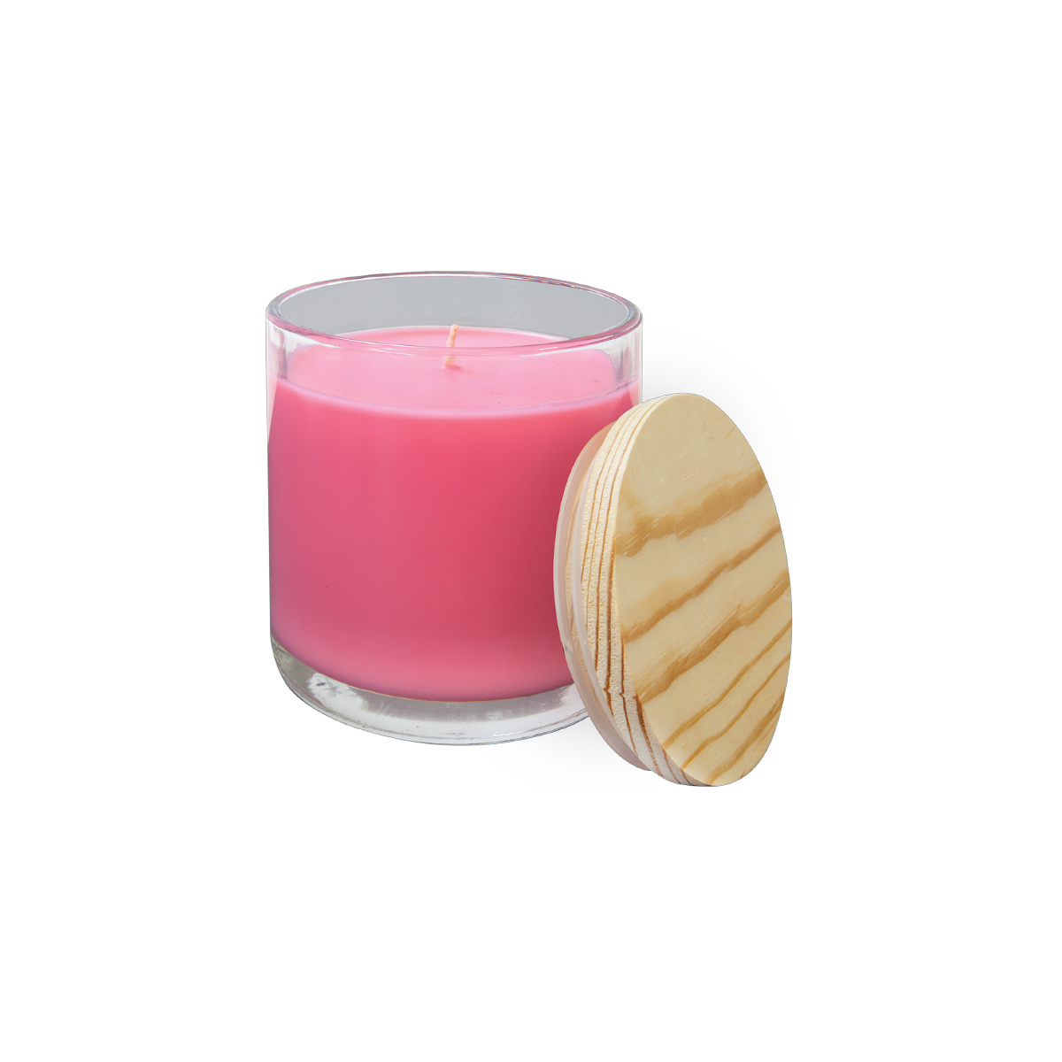 14oz Peony Rose Candle in Glass Holder w/ Wood Lid 2