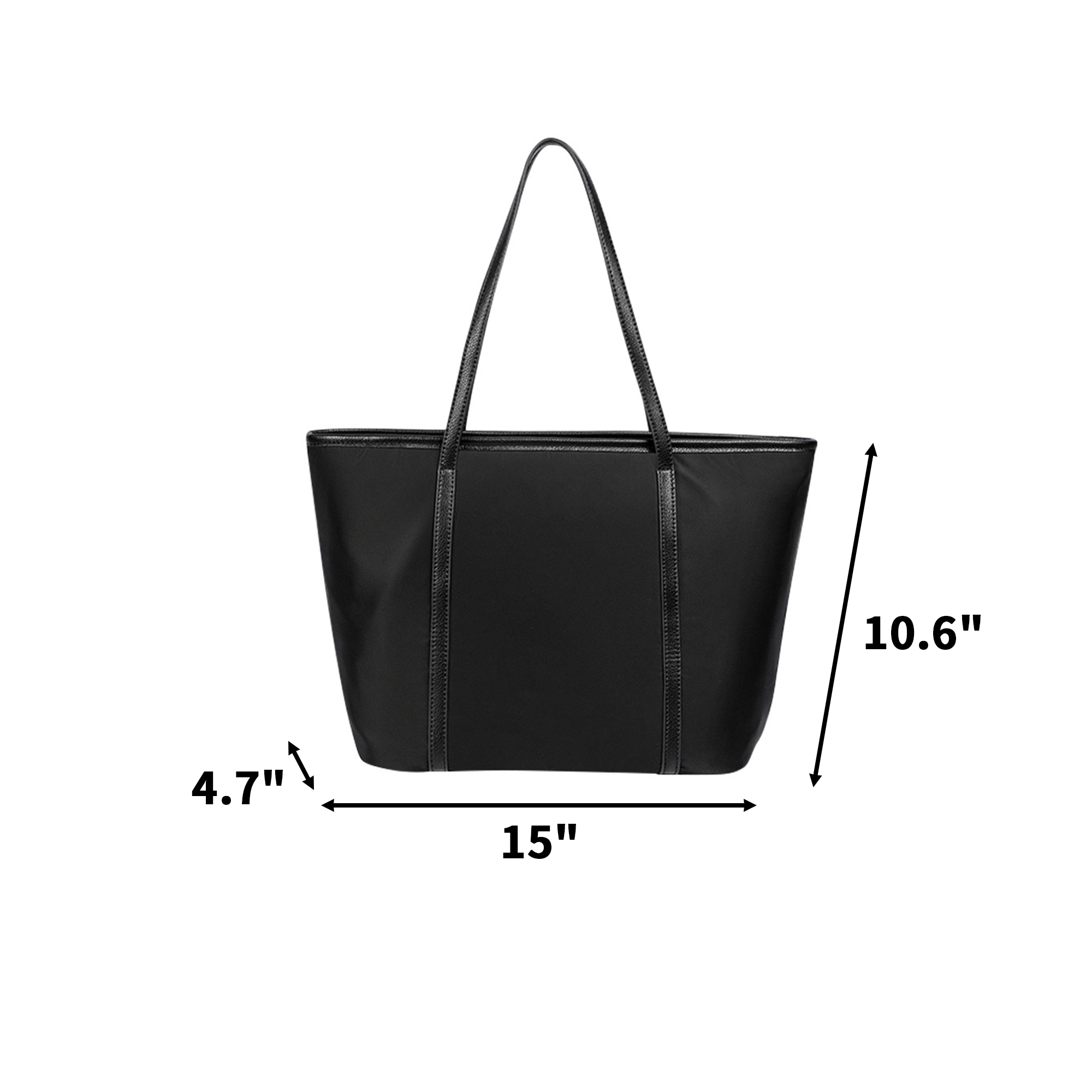 Canvas Shoulder Zip Tote 15" x 10.6" x 4.7" 5