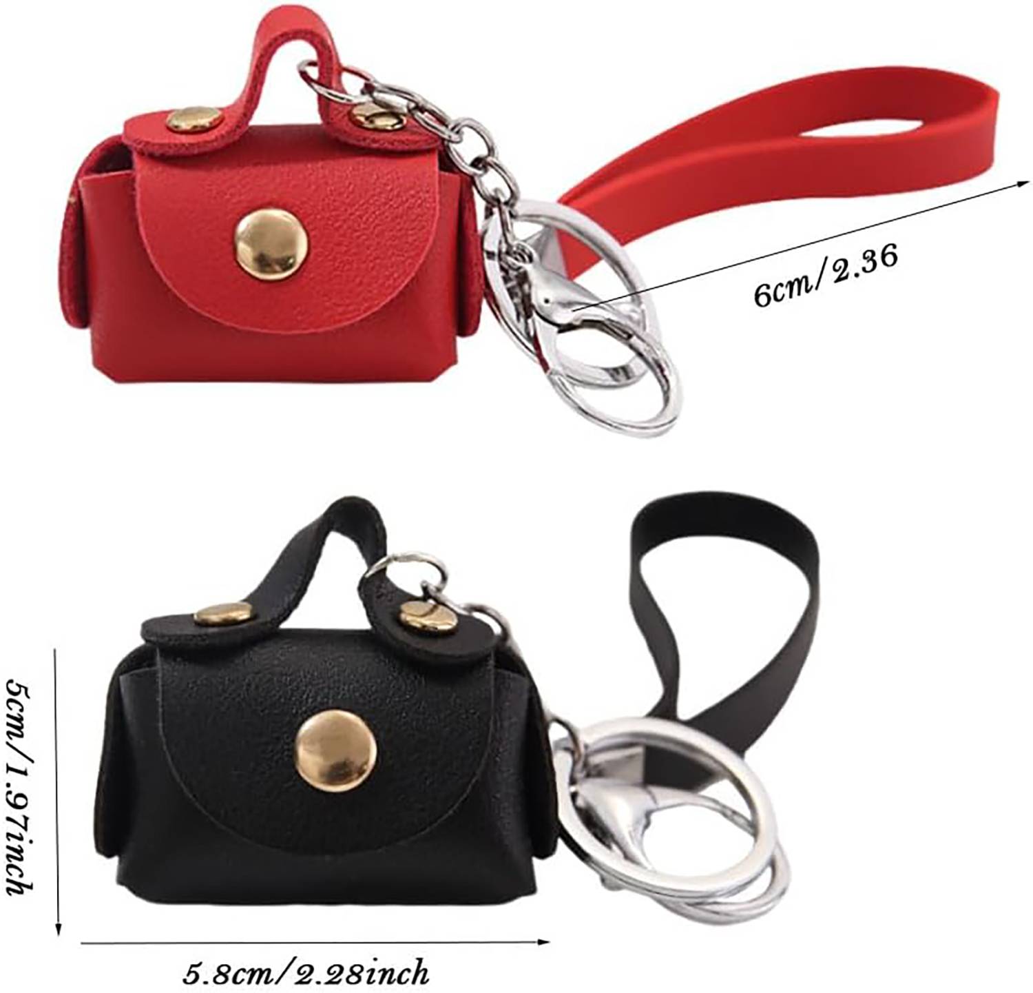 Mini Pu Leather Coin Purse Keychain Pendant 3