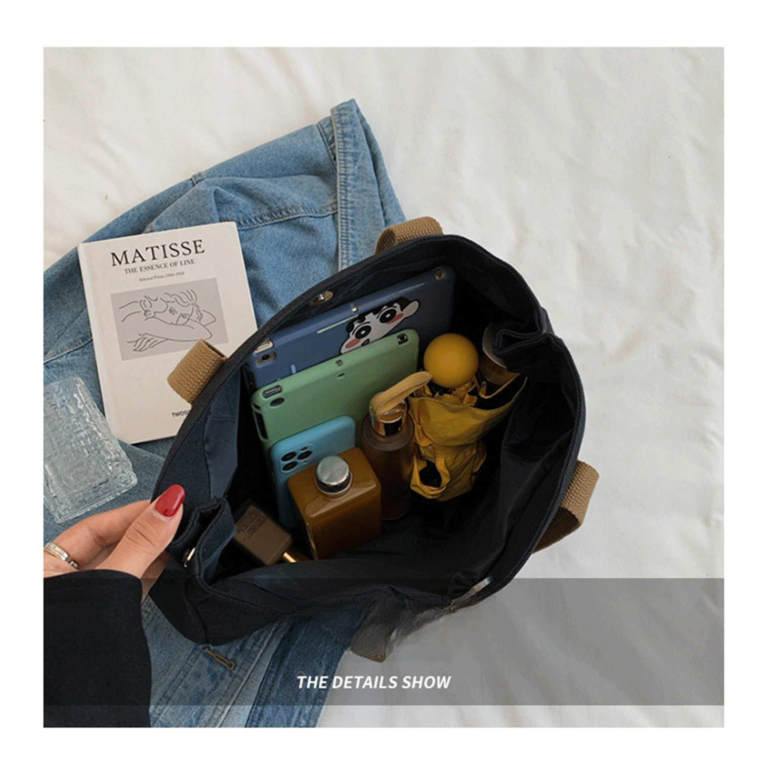 reusable earth-friendly black white Cotton Canvas Tote Bags 7