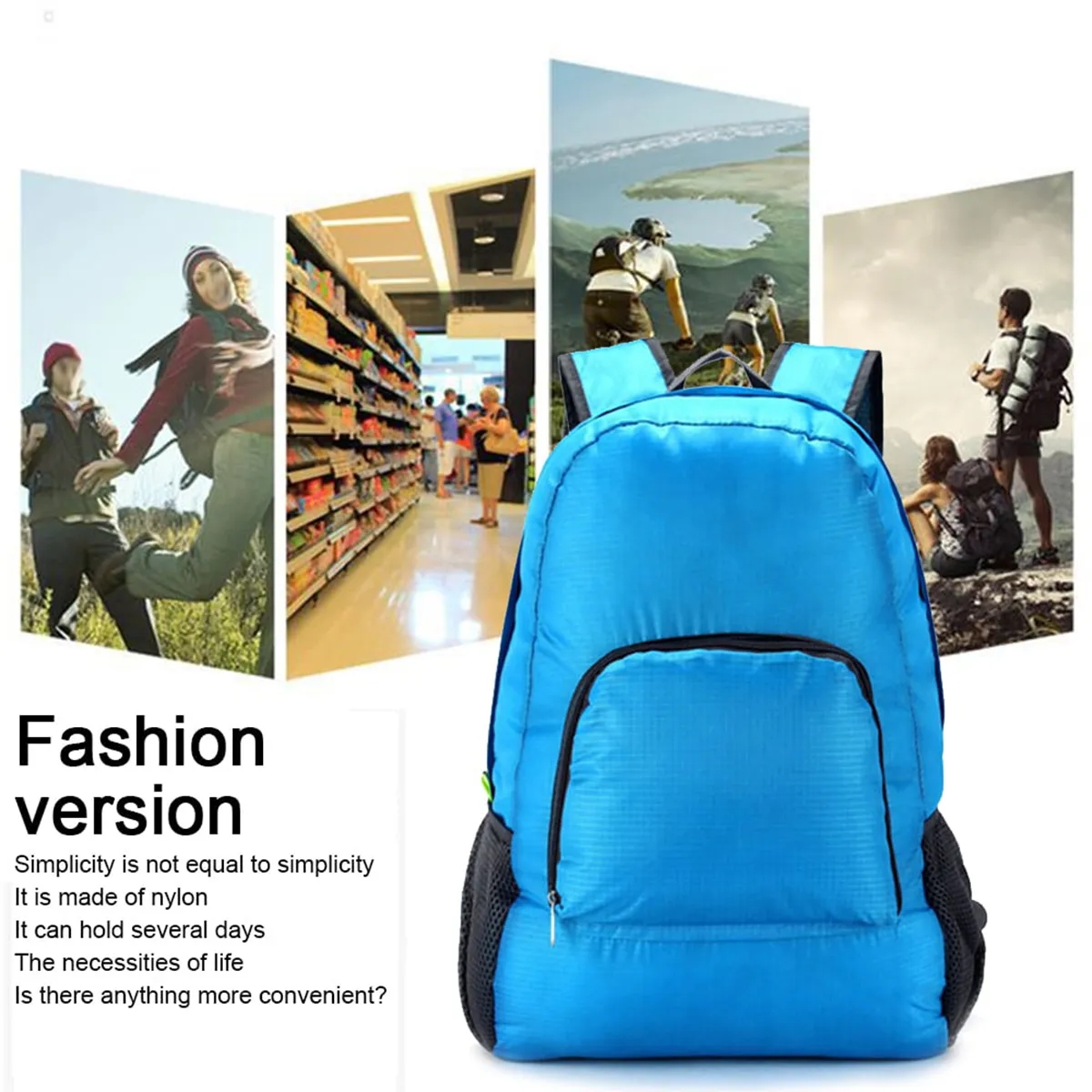 Stock Lightweight Foldable Student Outdoor Travel Book Bag 3