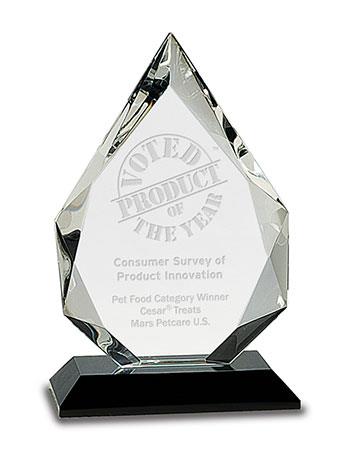 Crystal: 8", Diamond, Clear, Multi bevel, 8x2" Bla 2