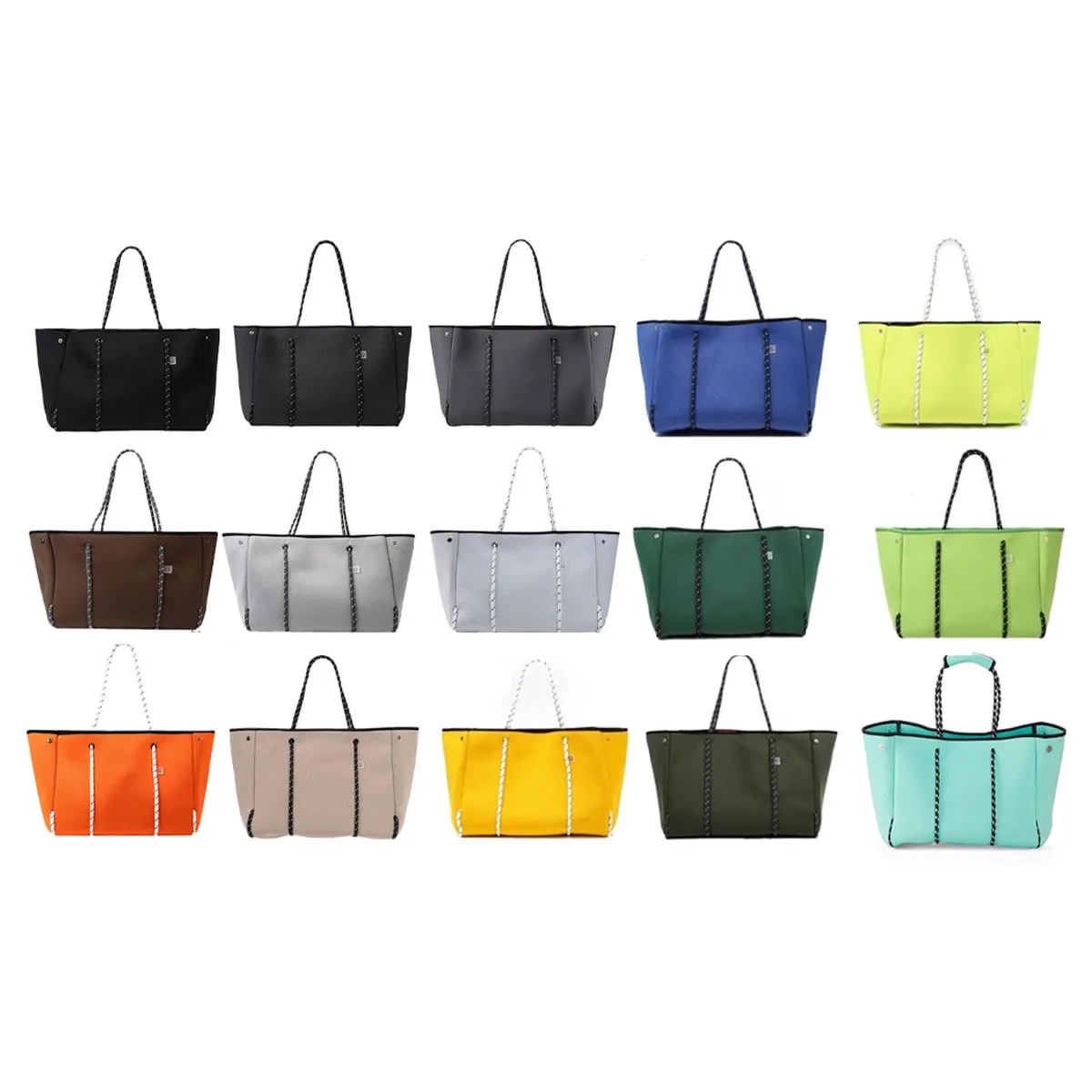 Large Neoprene Beach Tote Bag Rope Handles 4