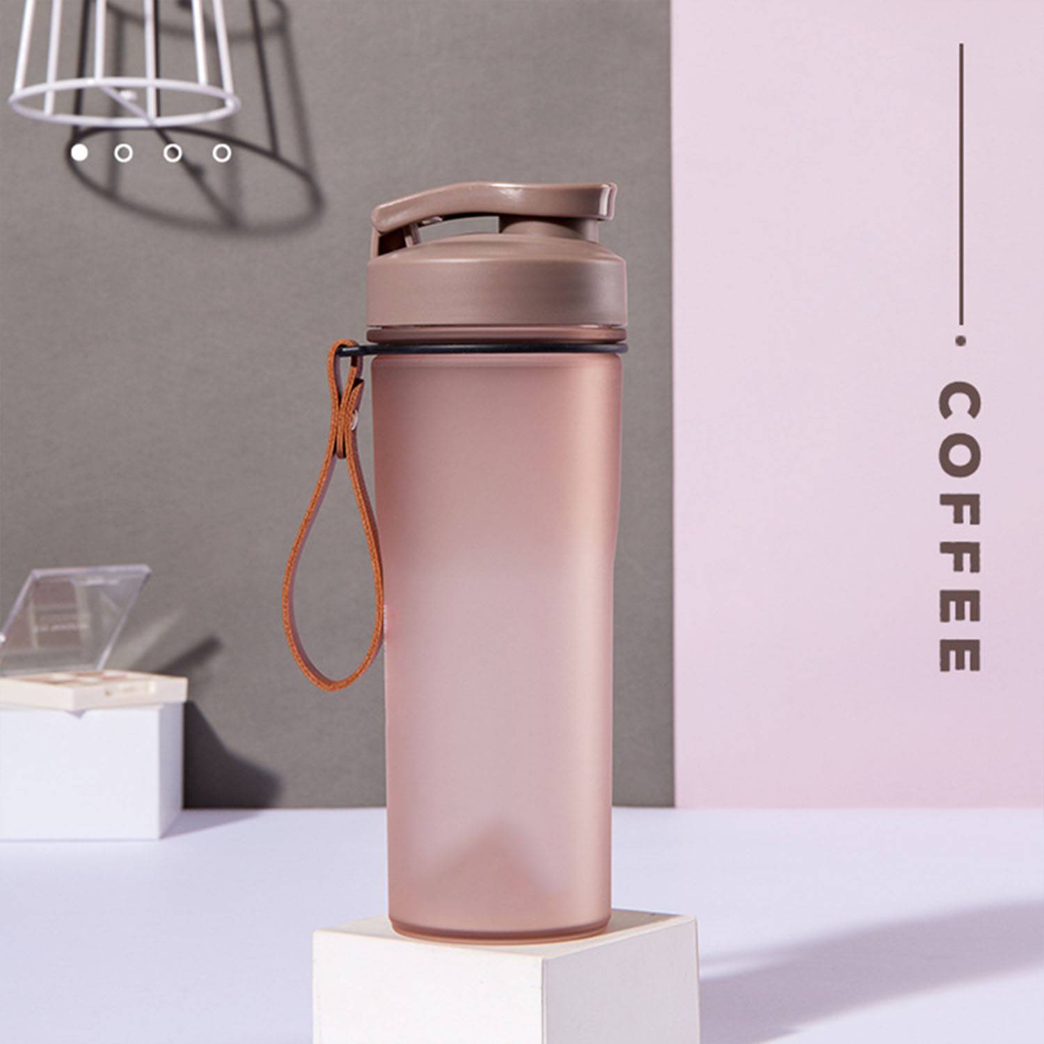 15.8oz Portable Plastic Flip Top Straight Drink Sports Cup 7