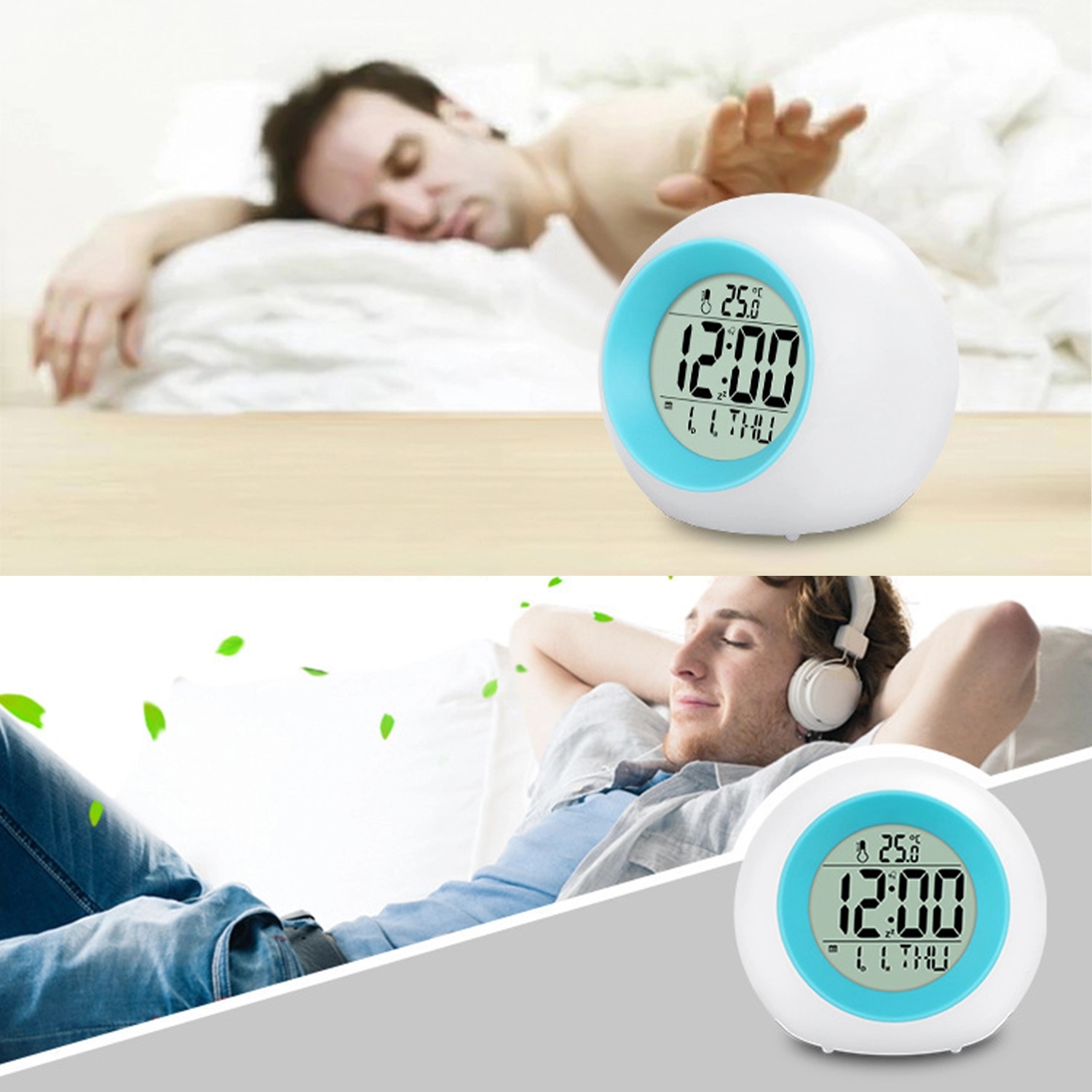 Color Changing Led Light Digital Alarm Clock 3