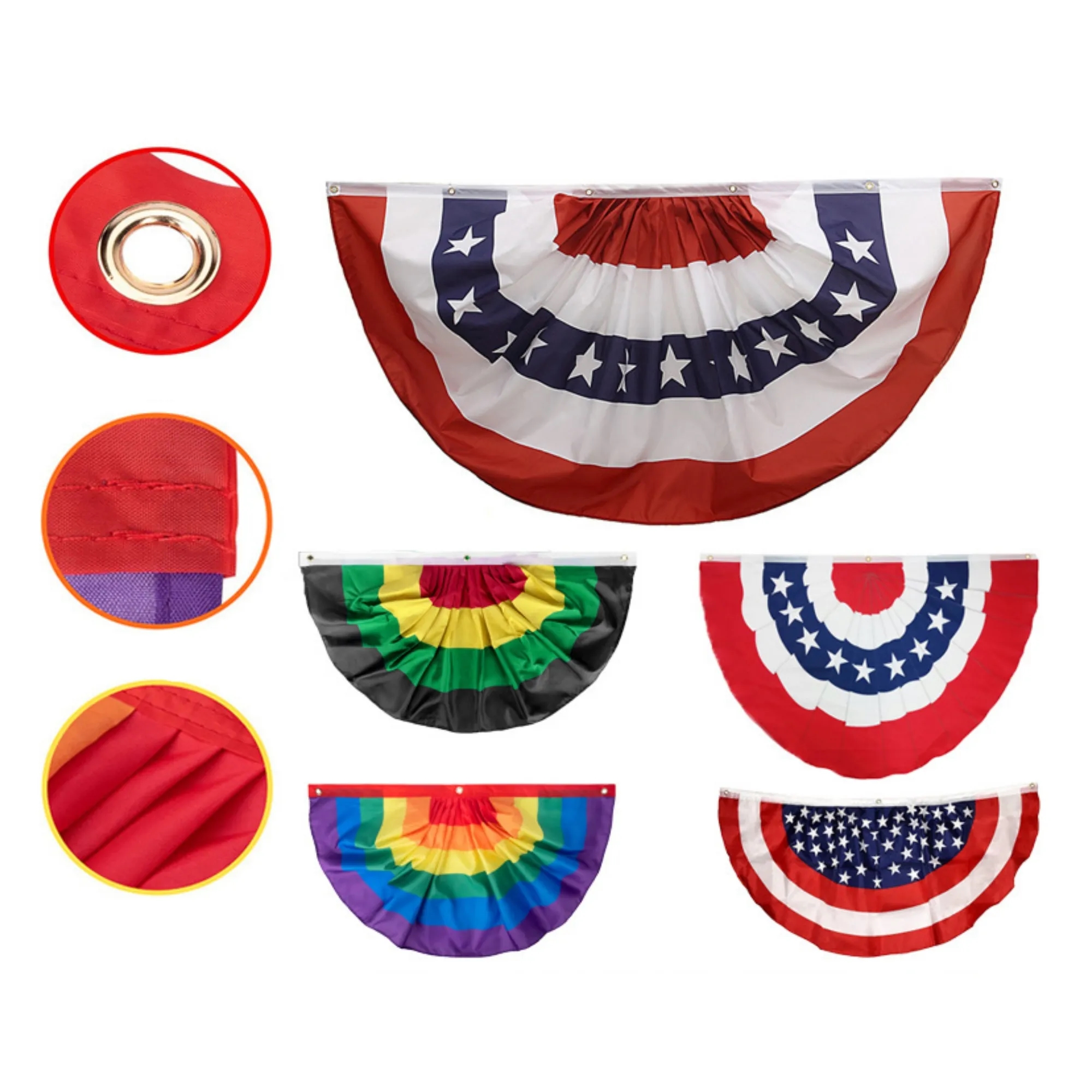 Full Color Pleated Flag American Banner Decoration 1