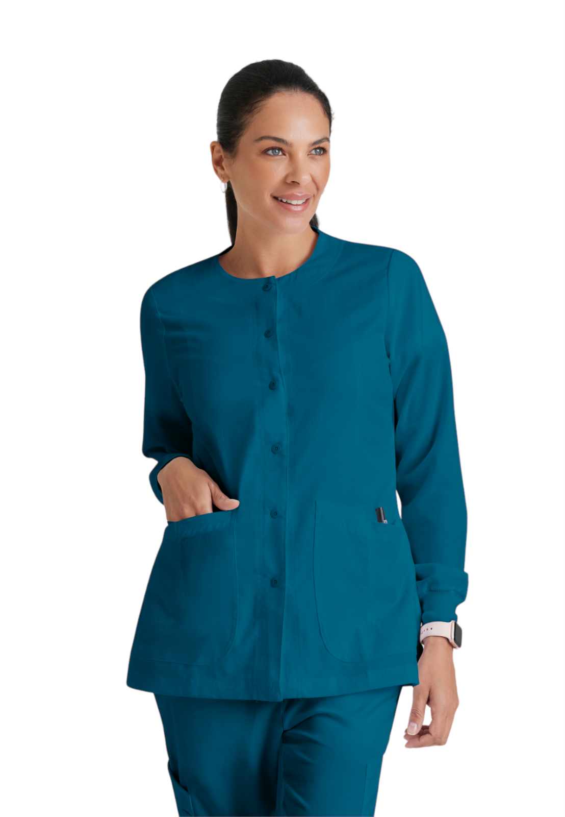 Grey's Anatomy - Classic - Women's Four-Pocket Snap Front Jamie Warm Up Scrub Jacket 21