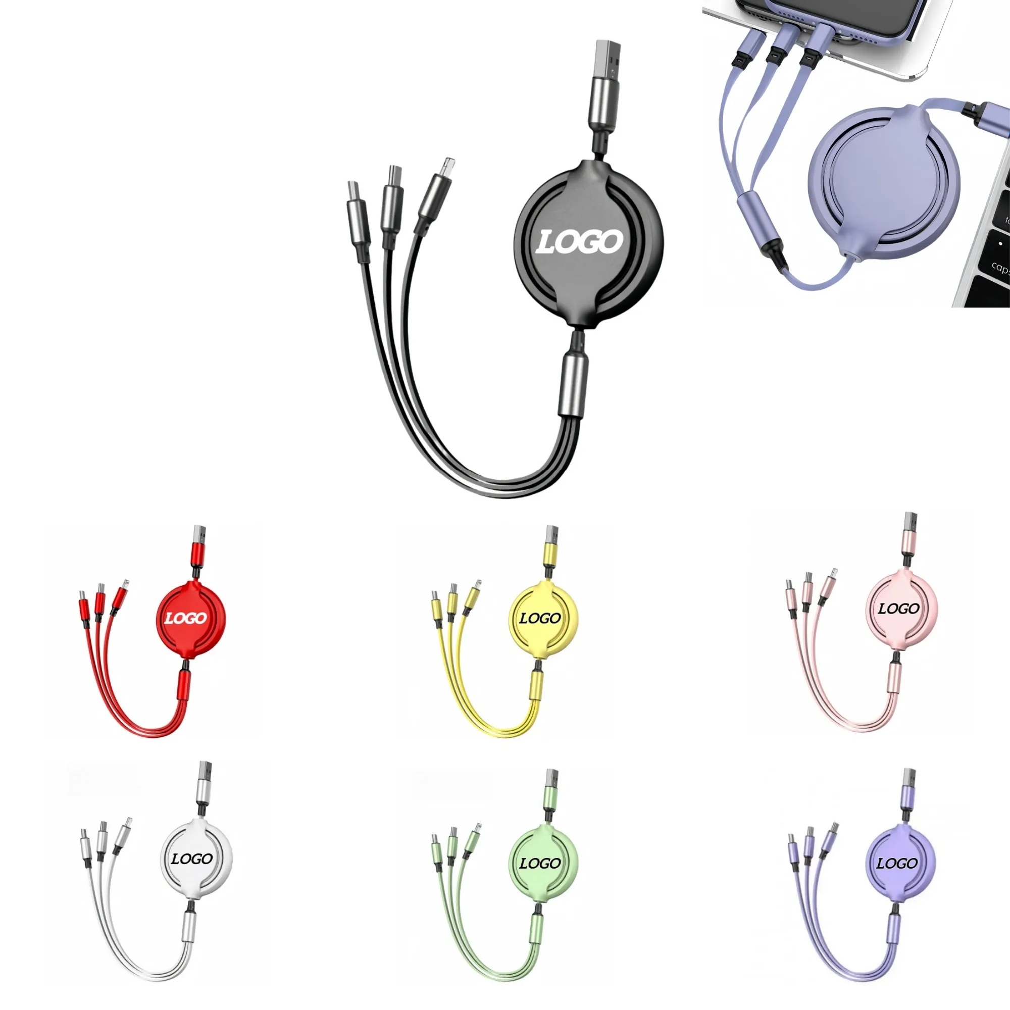 3 in 1 Retractable Multi Charging Cable 6