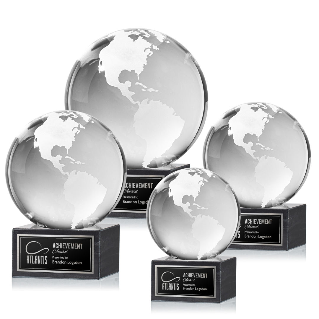Globe Award on Square Marble Base