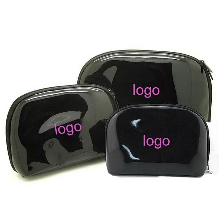 Mini Black PU Cosmetic Bag/ Makeup Pouch/ Handbag/ Clutch Purse 2