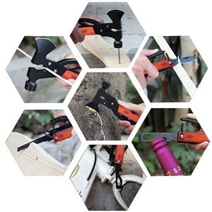 Wooden Panel Multi Emergency Hammer With Axe Essential Tools 13
