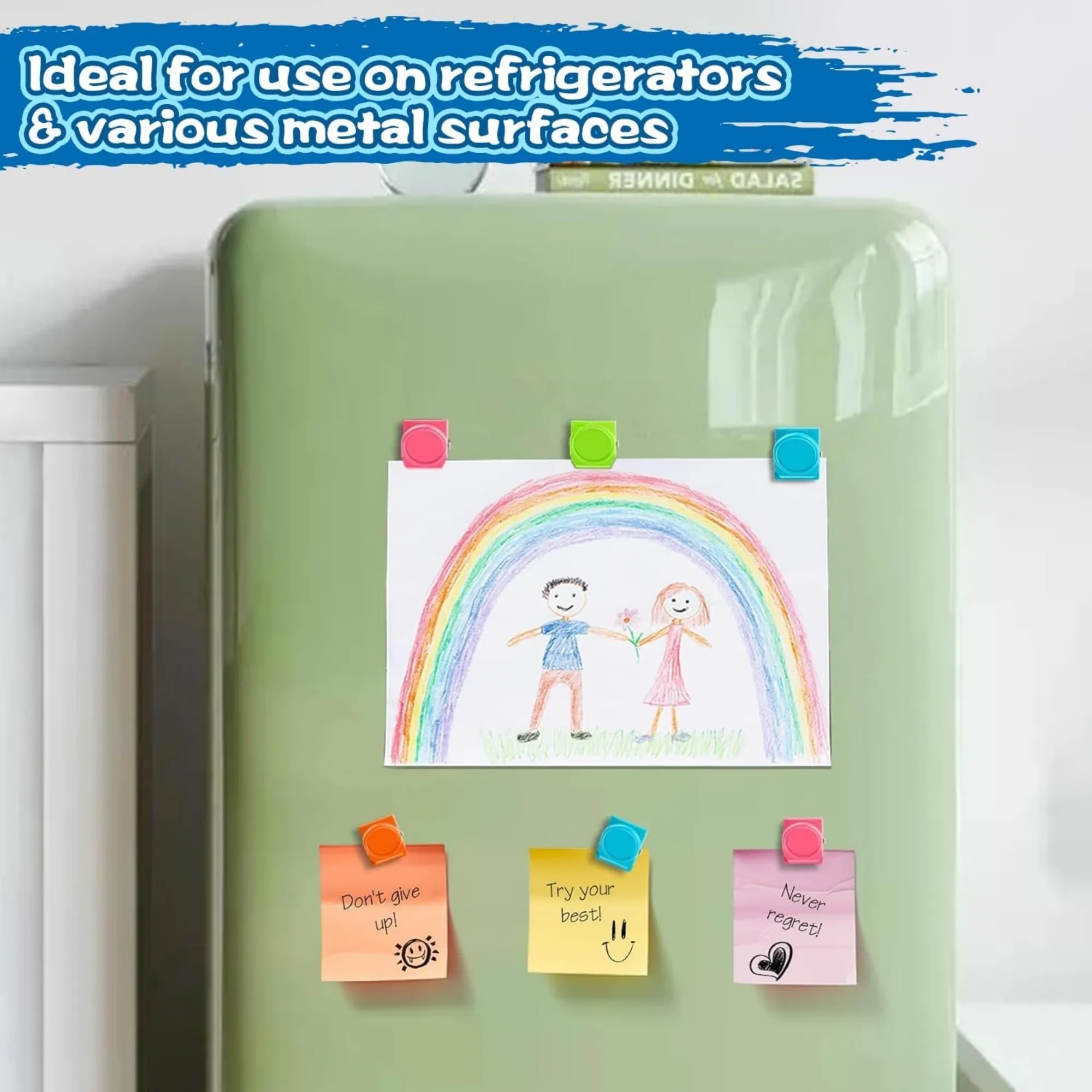 MOQ Colorful Magnet Clips for Refrigerator Whiteboard Locker 6