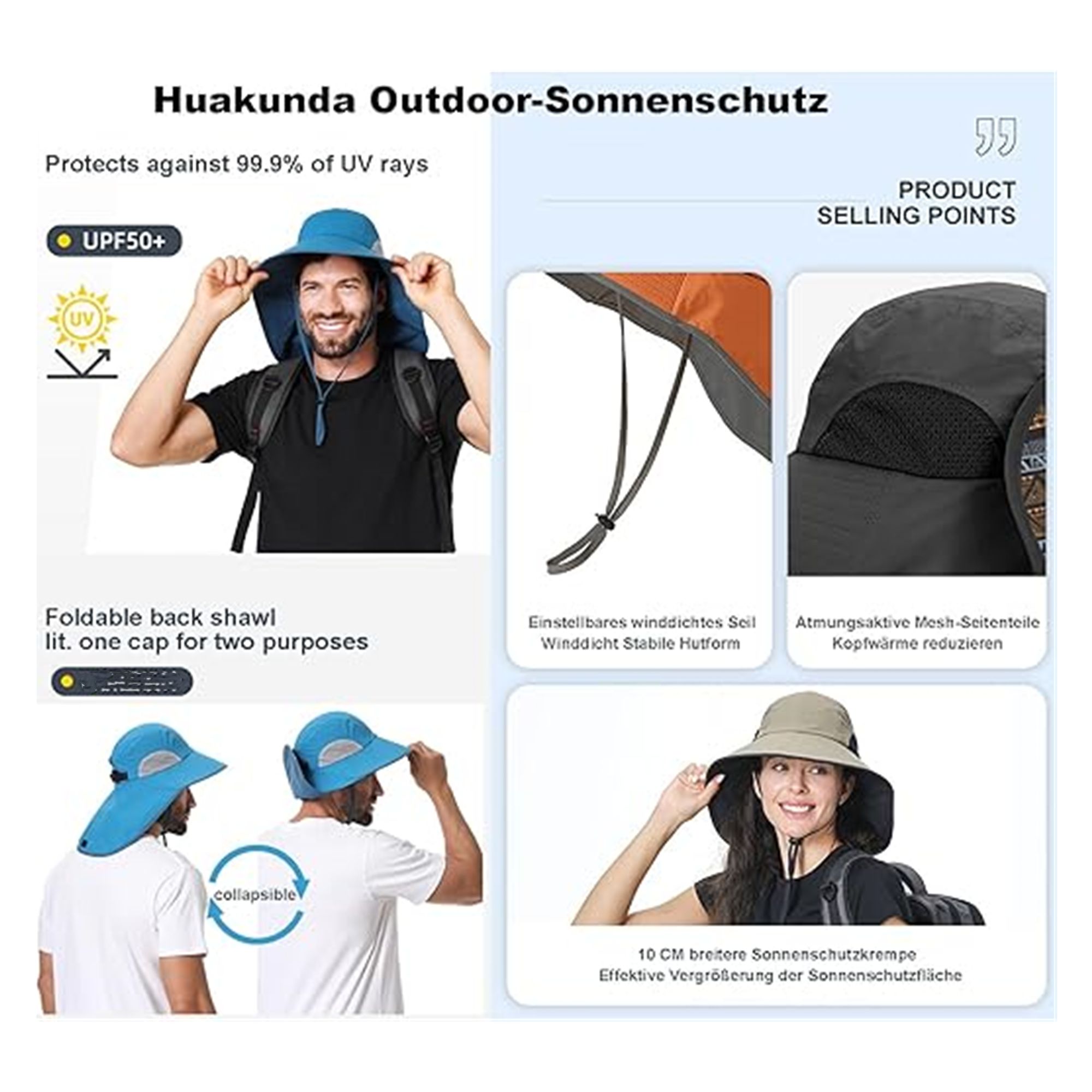 UV Sun Hat With Neck Flap 3
