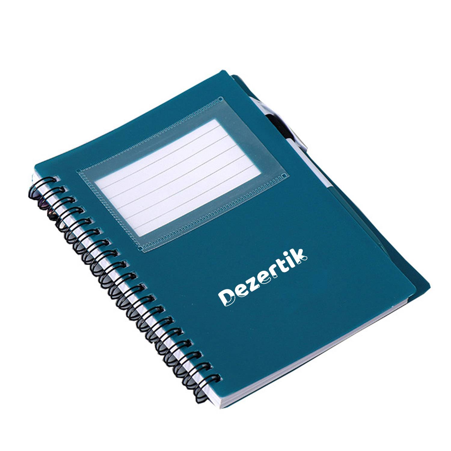 Plastic Cover Spiral Office Notebook w/ Pen 1