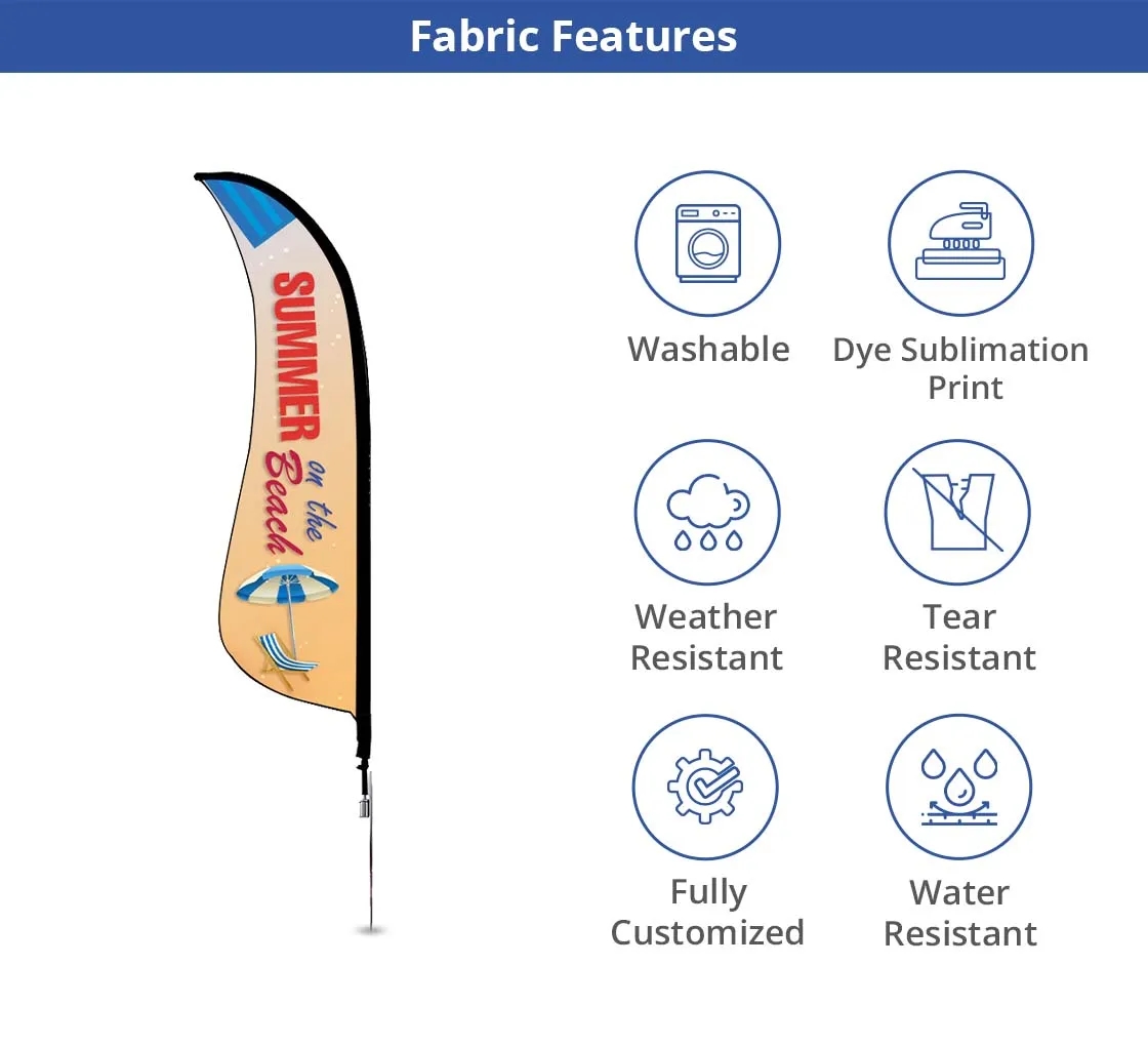 Shark Fin Flags, Single Sided Package (2.42ft x 6.67ft) 4