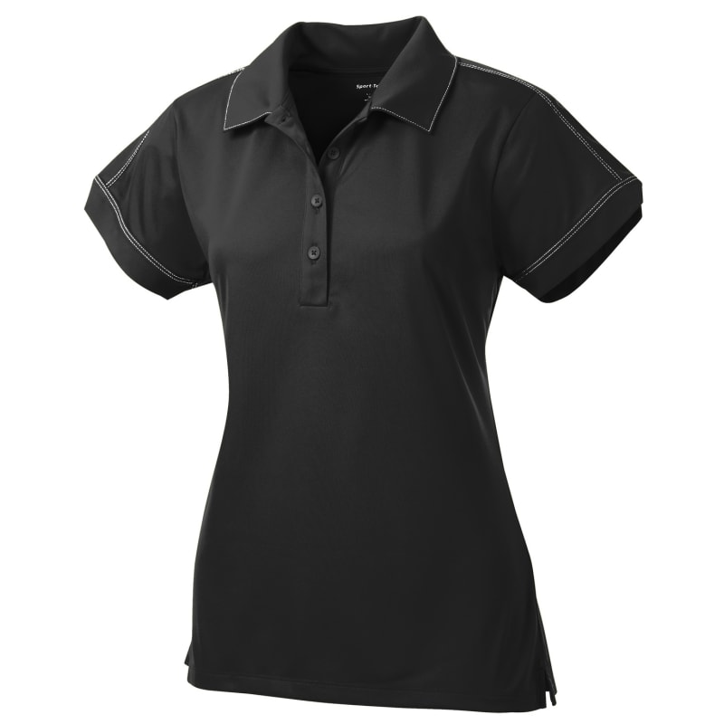 Sport-Tek Women's Contrast Stitch Micropique Sport-Wick Polo. 4