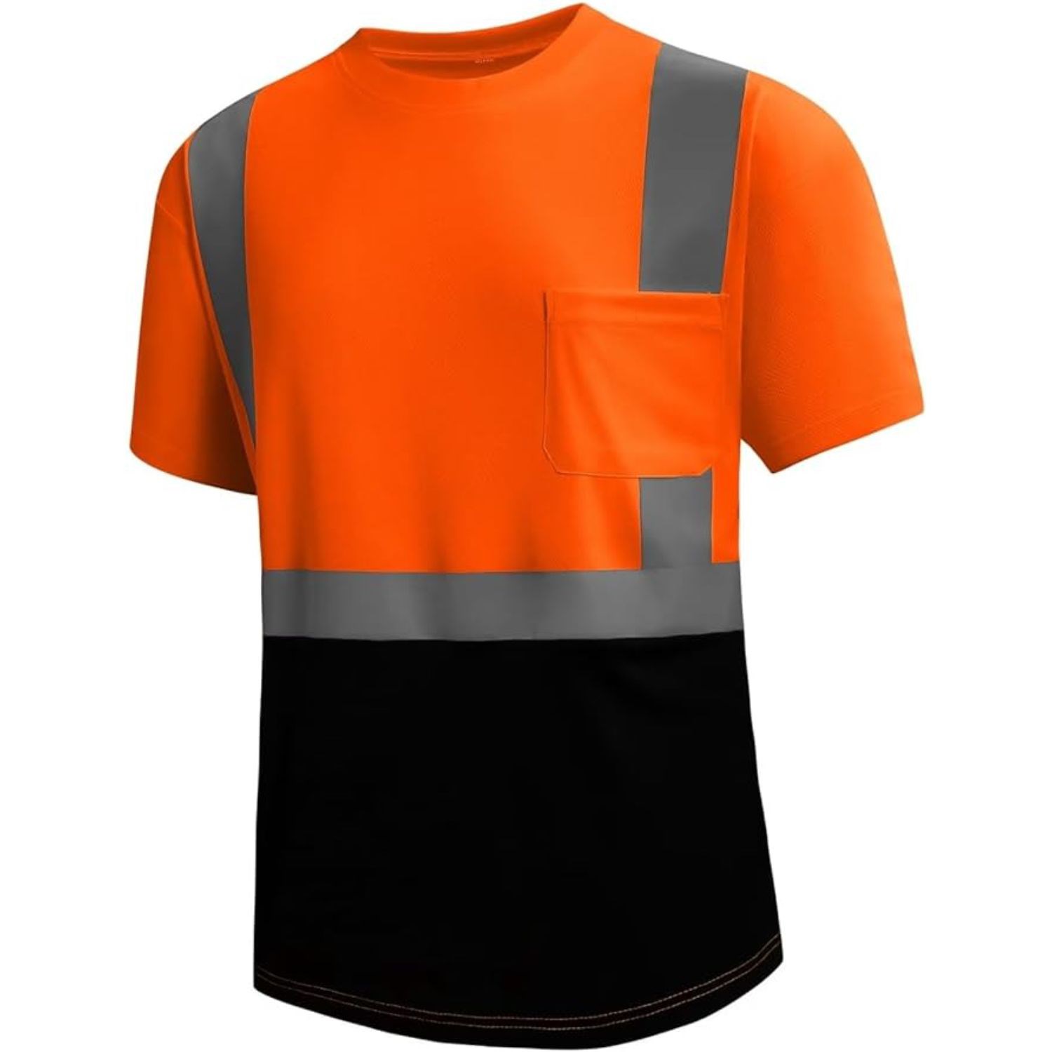 3.8 Oz. Polyester Class 2 Color Block Reflective Tape Safety T-Shirt with Pocket 2