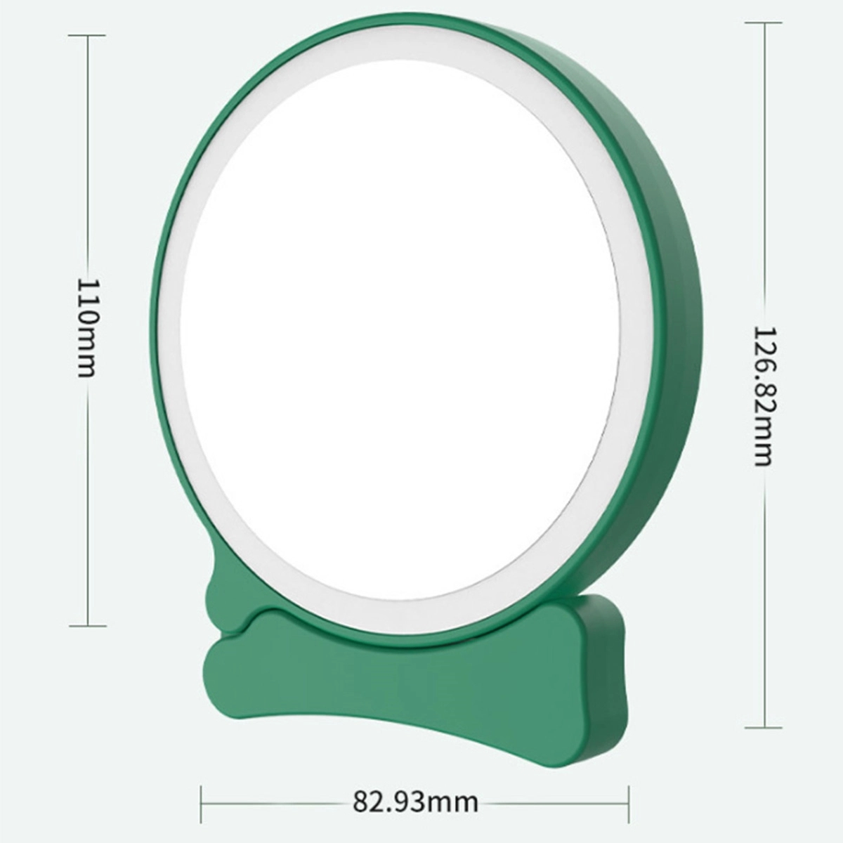 Luxury Round Lighted Travel Folding Handle Makeup Mirror 2