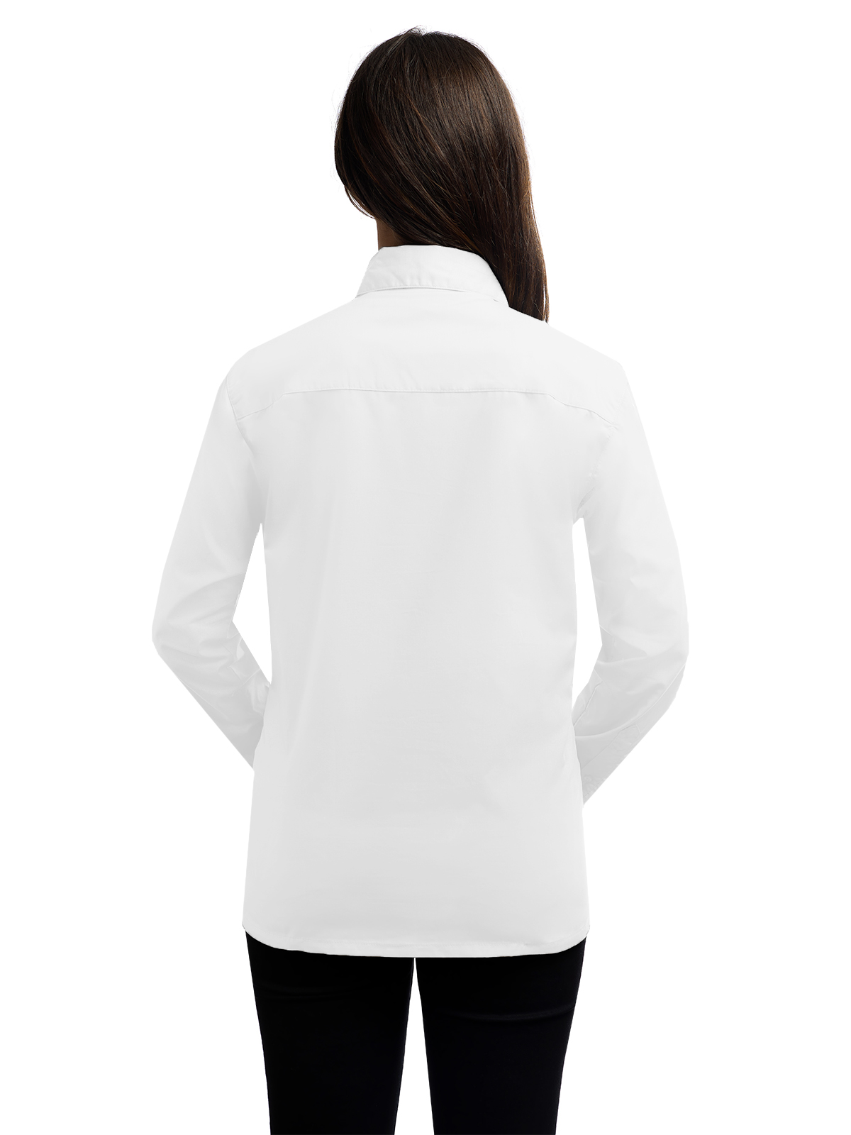 Blue Generation - Women's Pocketless Long Sleeve Poplin Shirt 2