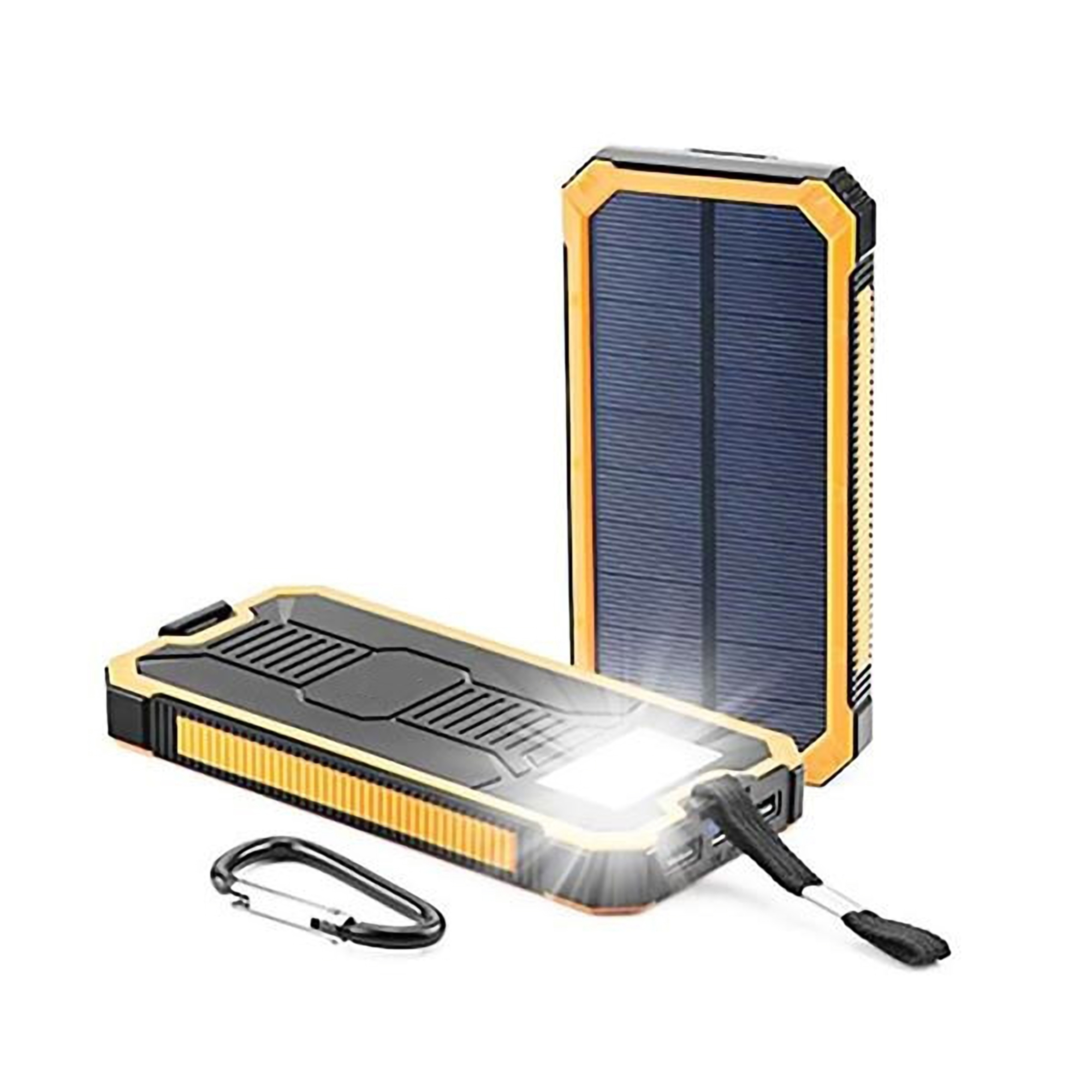 6000mAh Solar Power Bank w/LED Light and Carabiner 1