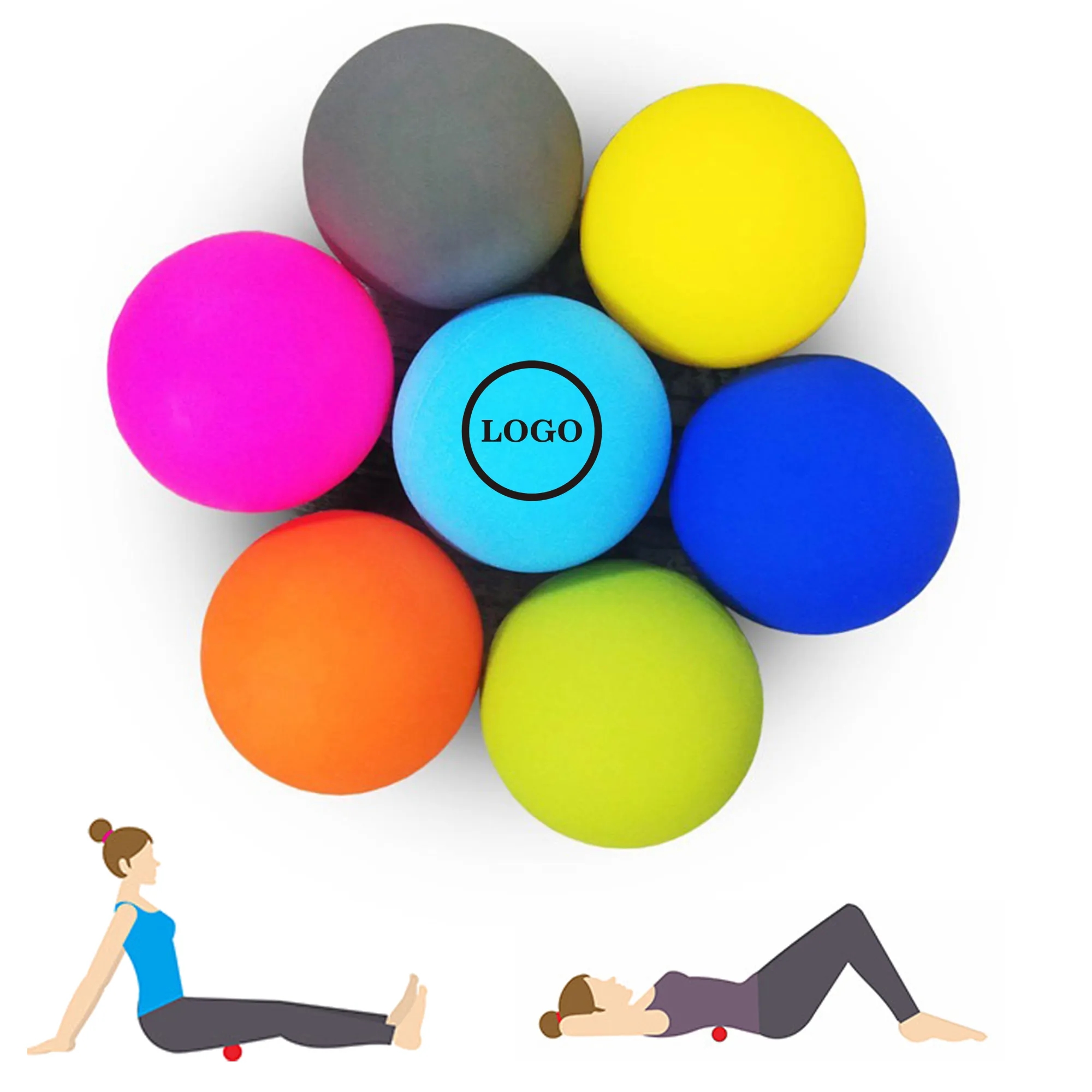 2.5" Small Size Silicone yoga neck membrane relaxation ball 10