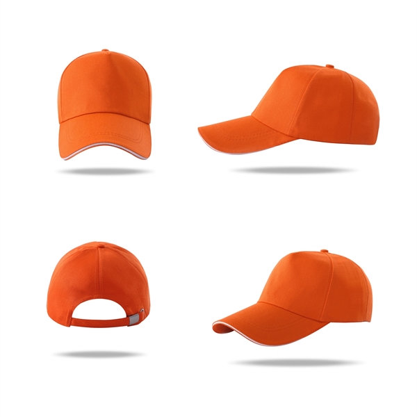 Stock Poly Cotton 5 Panel Cap, Double Buckle Back Fastener 40