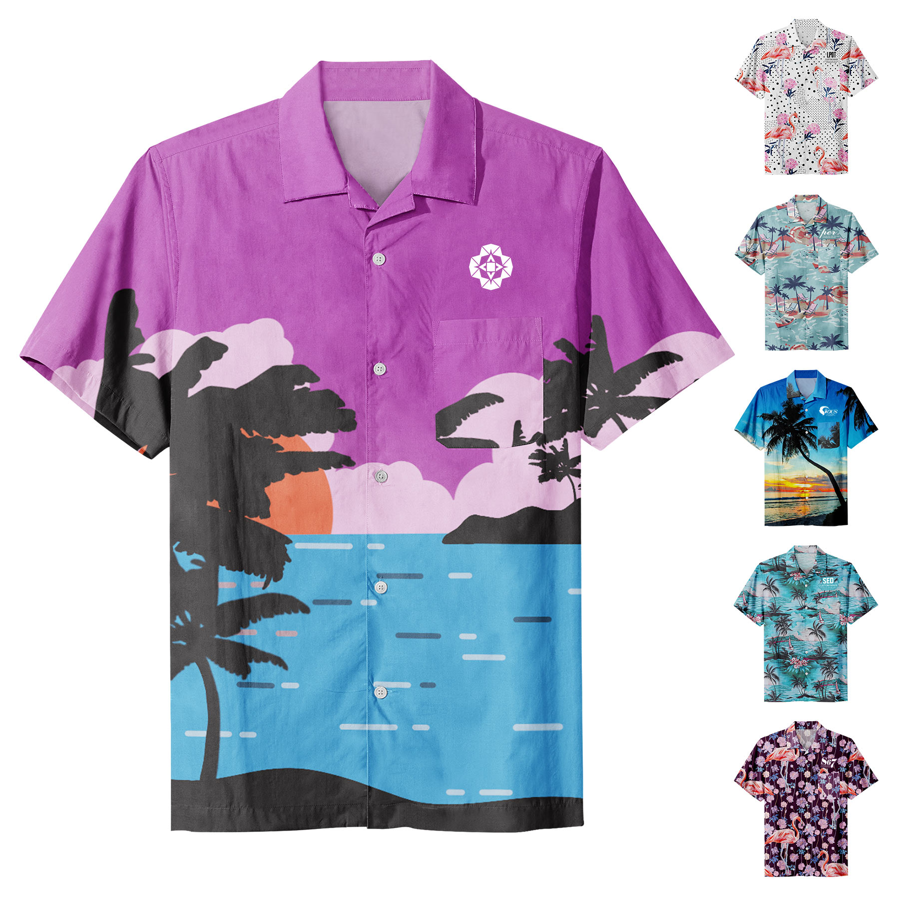 Casual Button Down Hawaiian Shortsleeve Shirt 1