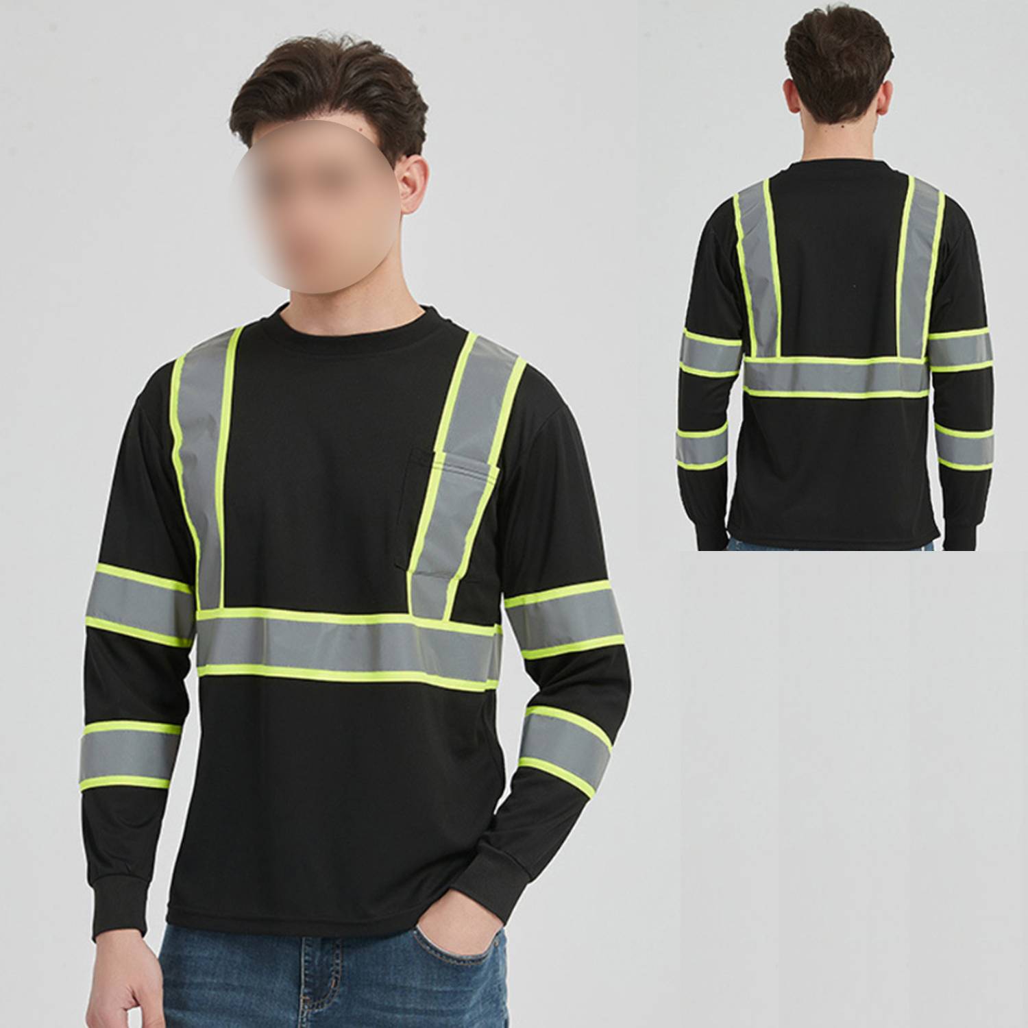 Hi-Vis Reflective Long Sleeve Safety Work Shirt 6