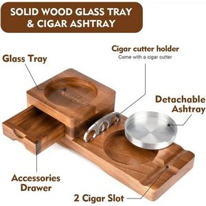 Cigar Ashtray Coaster With Whiskey Glass Tray 5