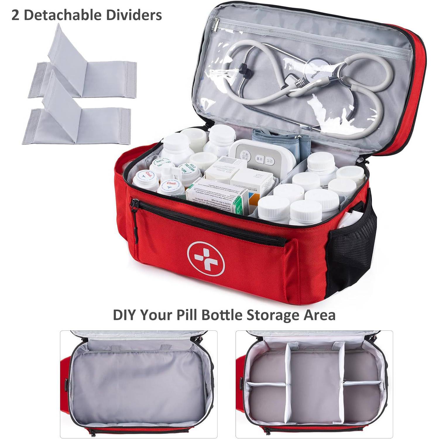 Multi-pocket medical travel bag, first aid kit. 2