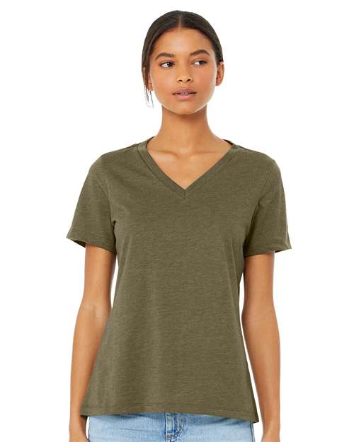 Women's Relaxed Heather CVC V-Neck Tee - 6405CVC 63