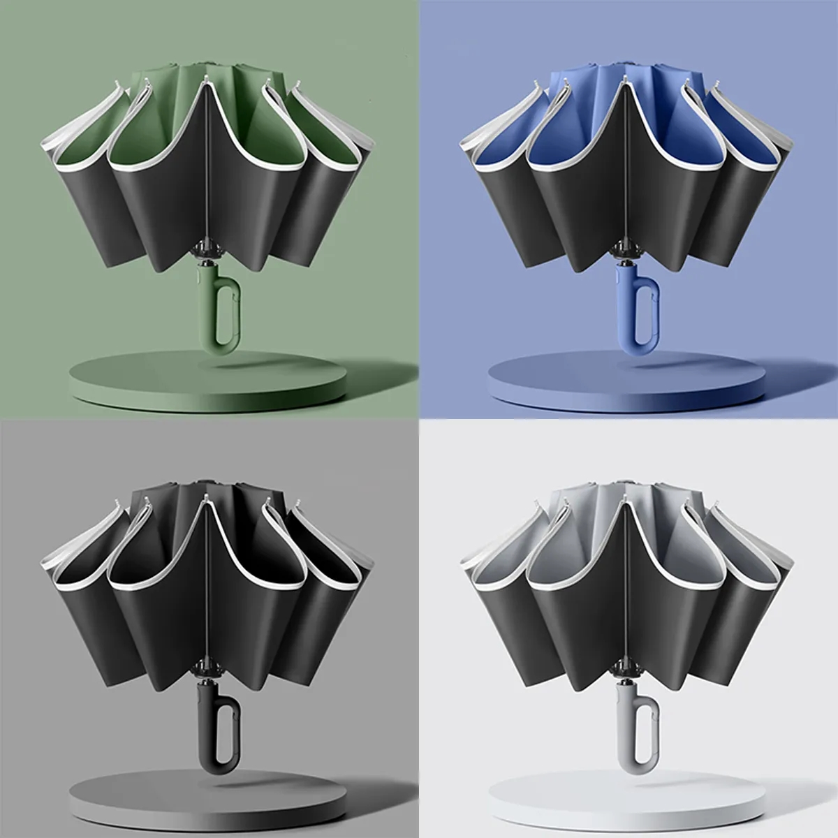 Windproof Automatic Travel Portable Folding Umbrella 4