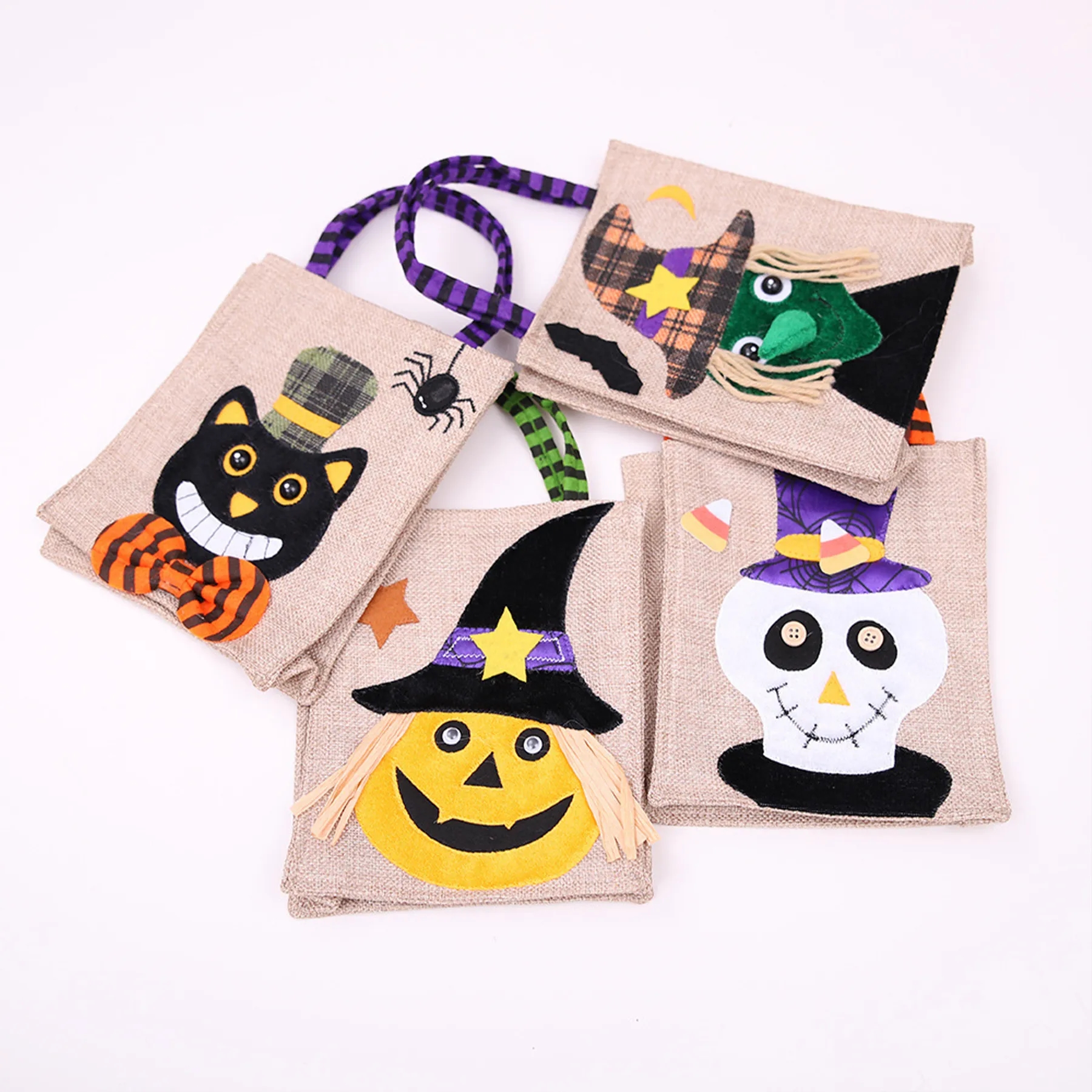 Jute Halloween Candy Tote Bag 1