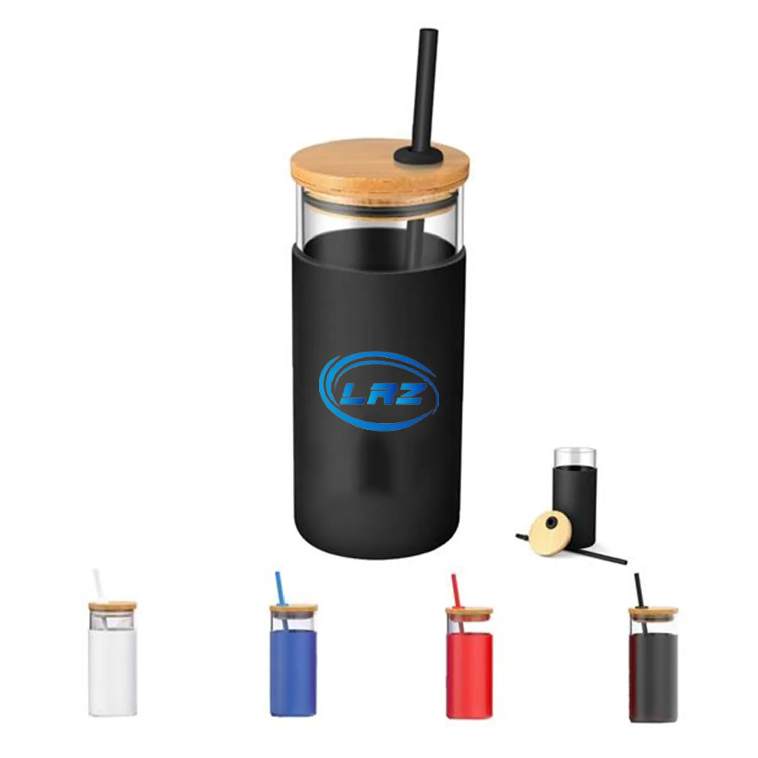 Bamboo Cap Glass Drink Bottle 1