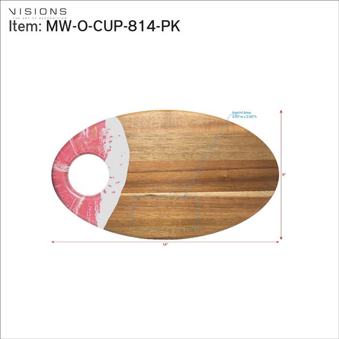 Medium Oval Acacia Board With Dip Holder 23